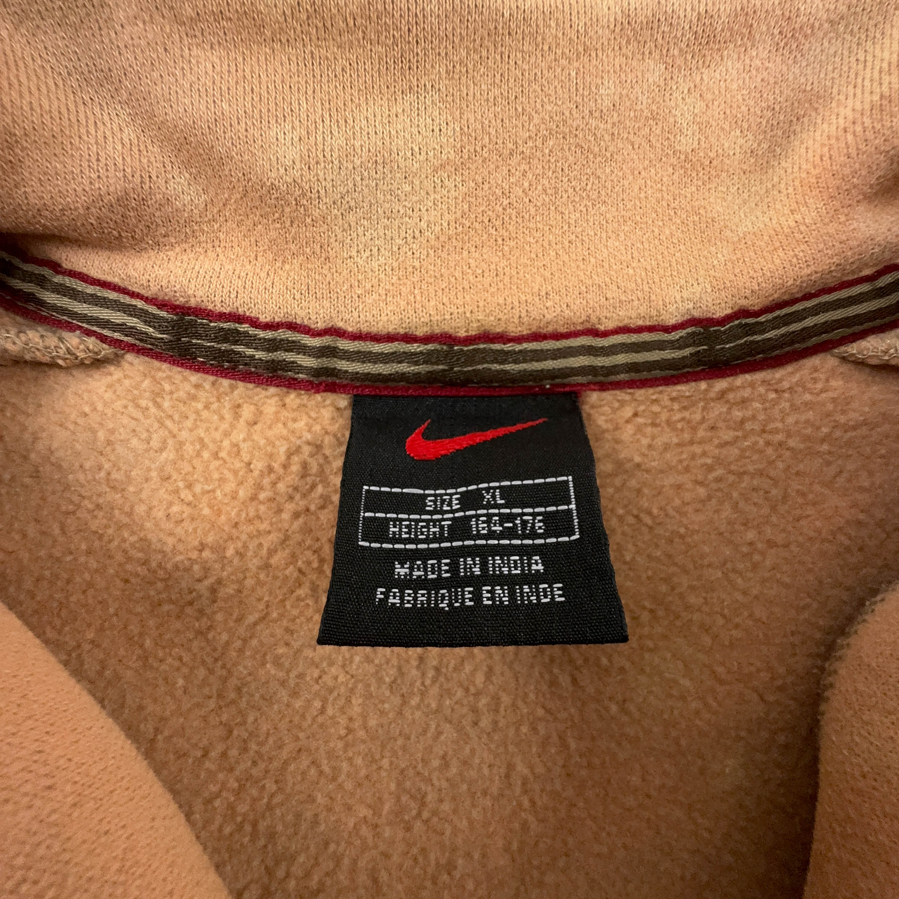 Felpa Nike Tie Dye Vintage arancione quarter zip 80% cotone anni 90 - Taglia S/M uomo