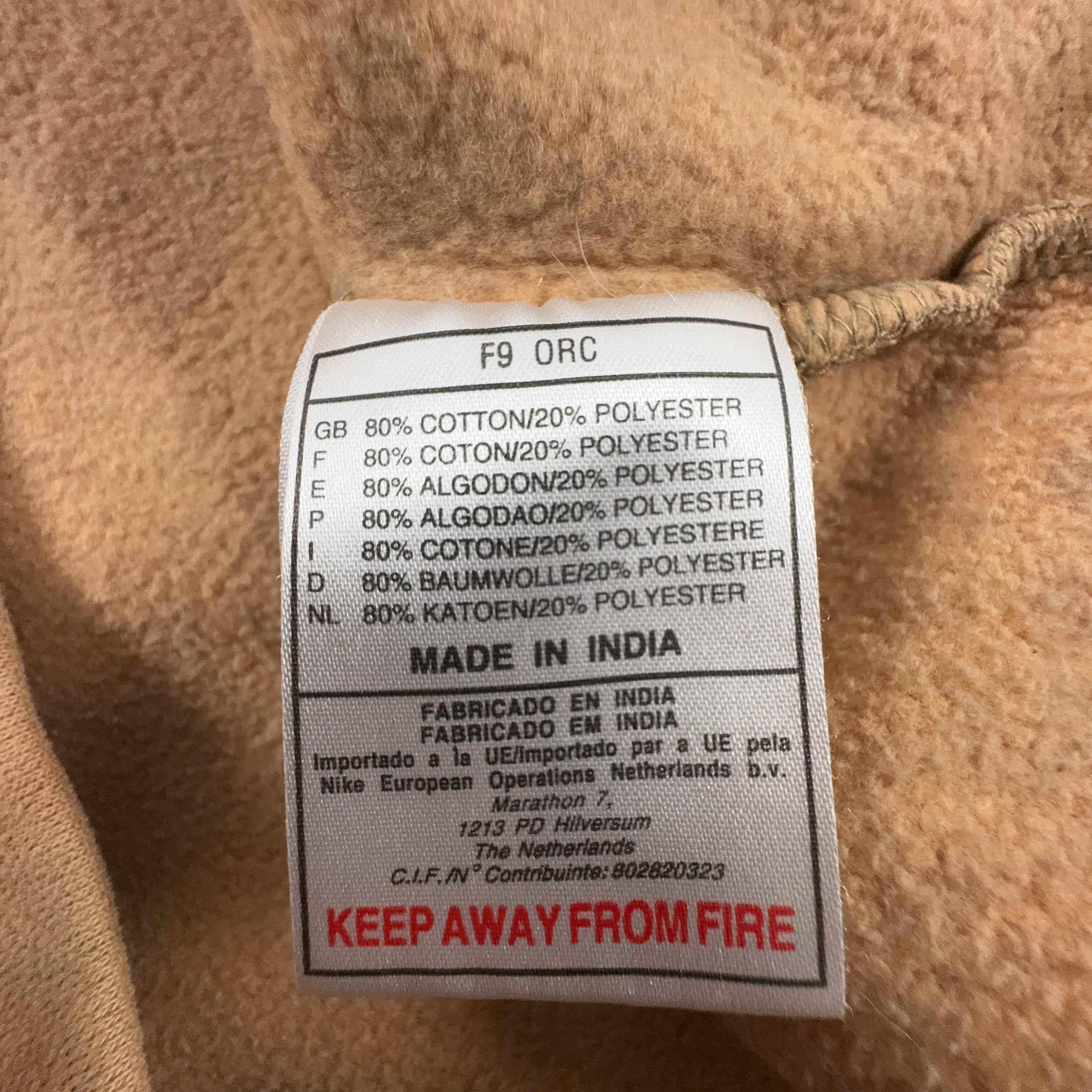 Felpa Nike Tie Dye Vintage arancione quarter zip 80% cotone anni 90 - Taglia S/M uomo