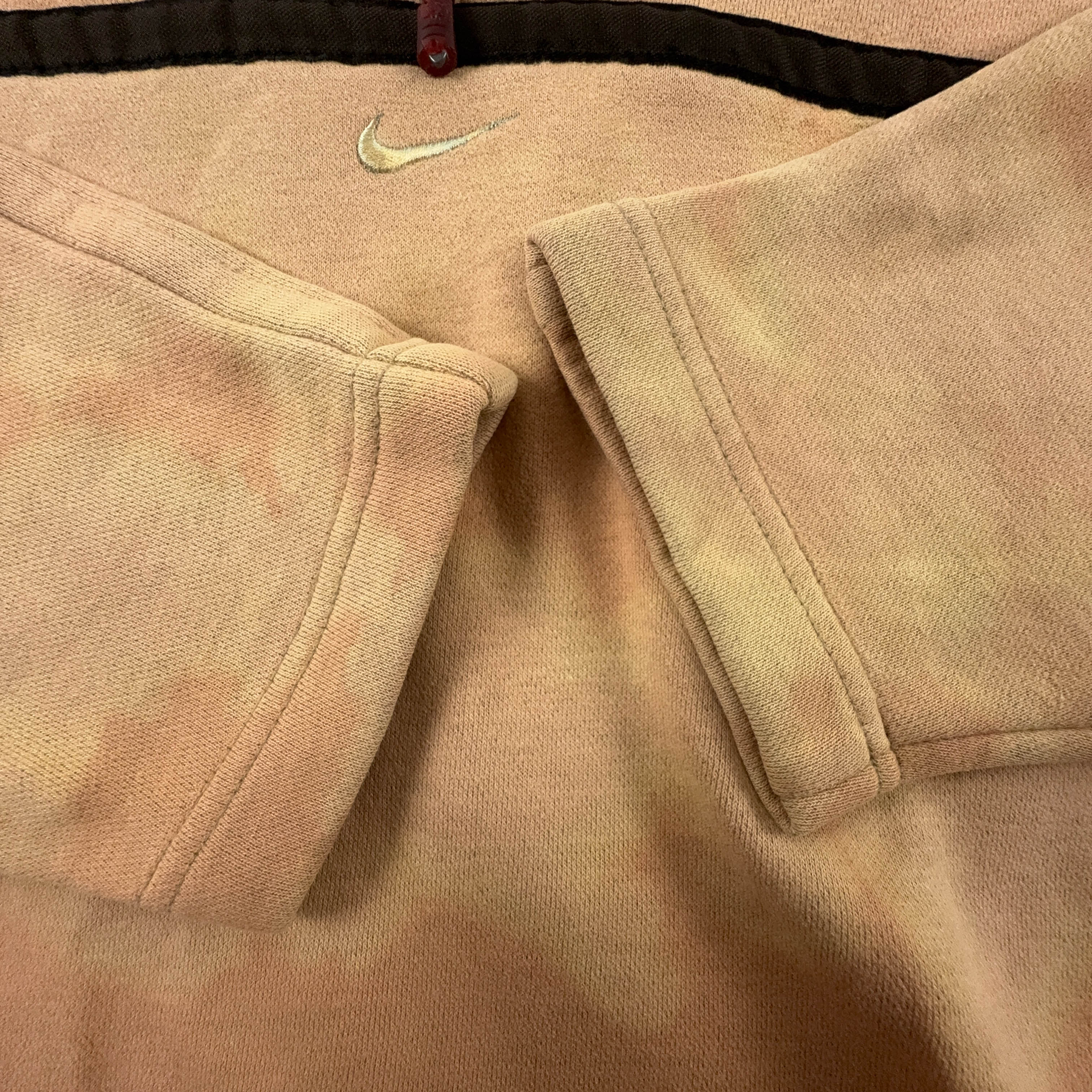 Felpa Nike Tie Dye Vintage arancione quarter zip 80% cotone anni 90 - Taglia S/M uomo