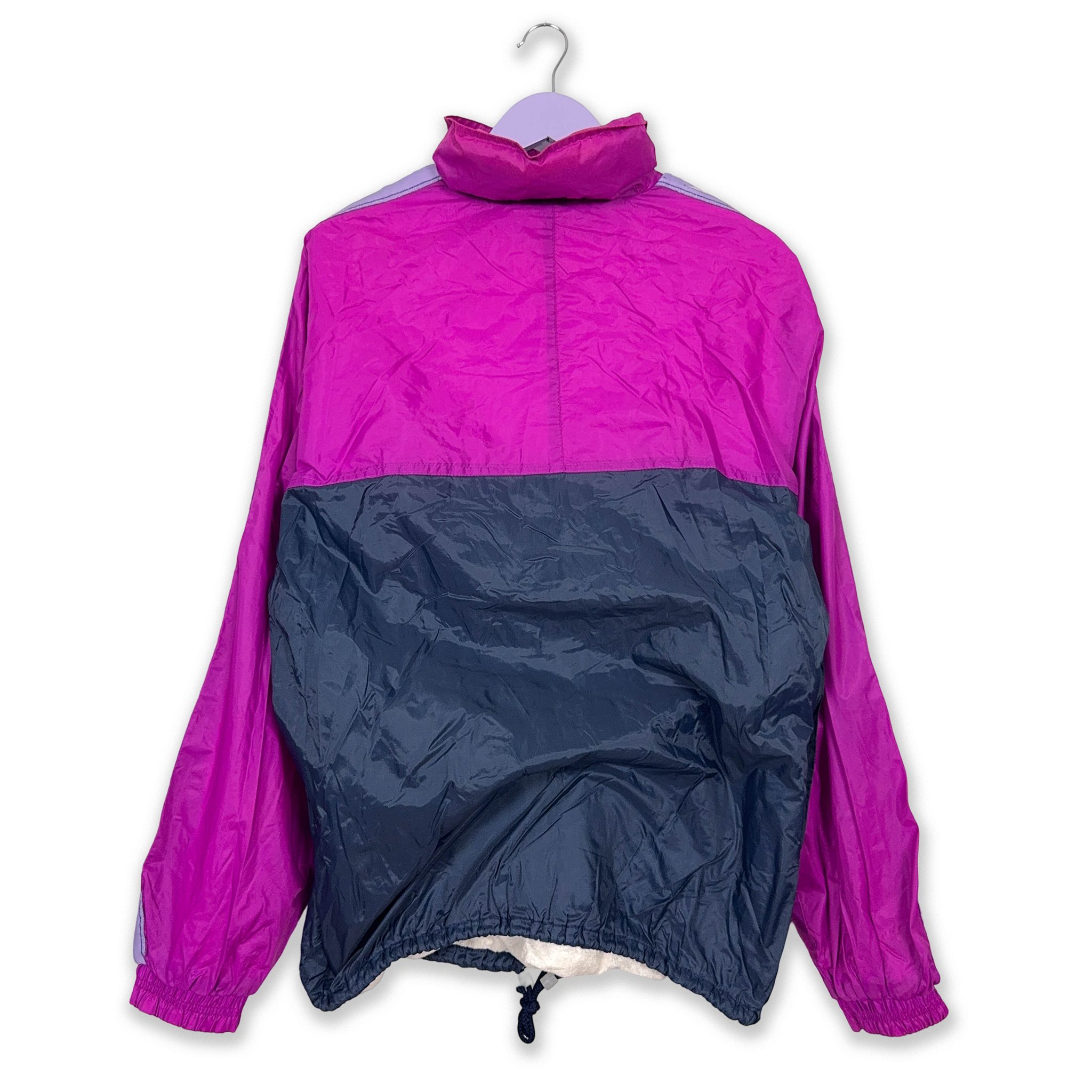 Aesse Vintage Purple and Pink 90's Zip Up Waterproof Windbreaker Jacket - Size L/XL Men