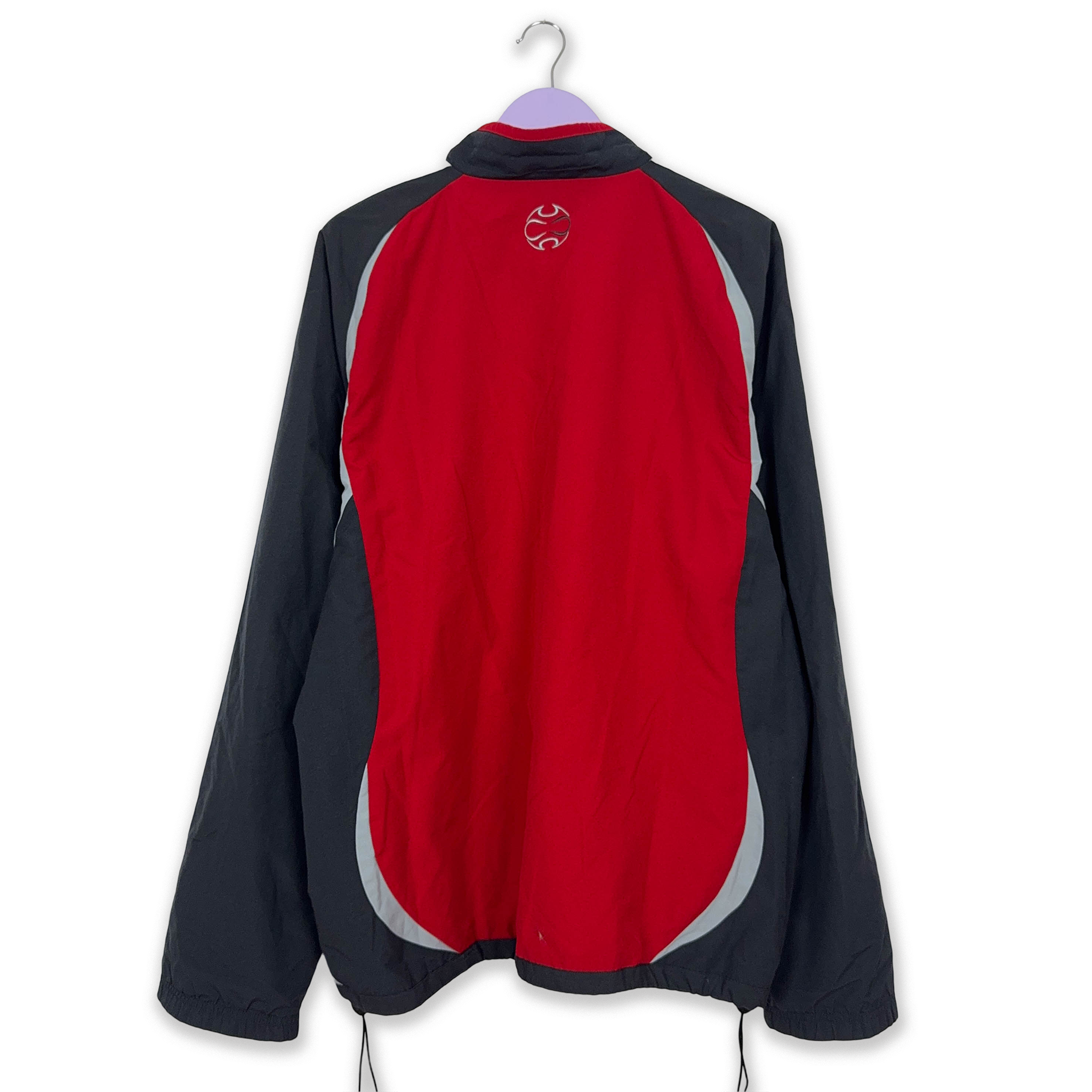 Adidas Vintage Red and Black Zip Up Windbreaker Jacket 2000s - Size D9 F198 Men