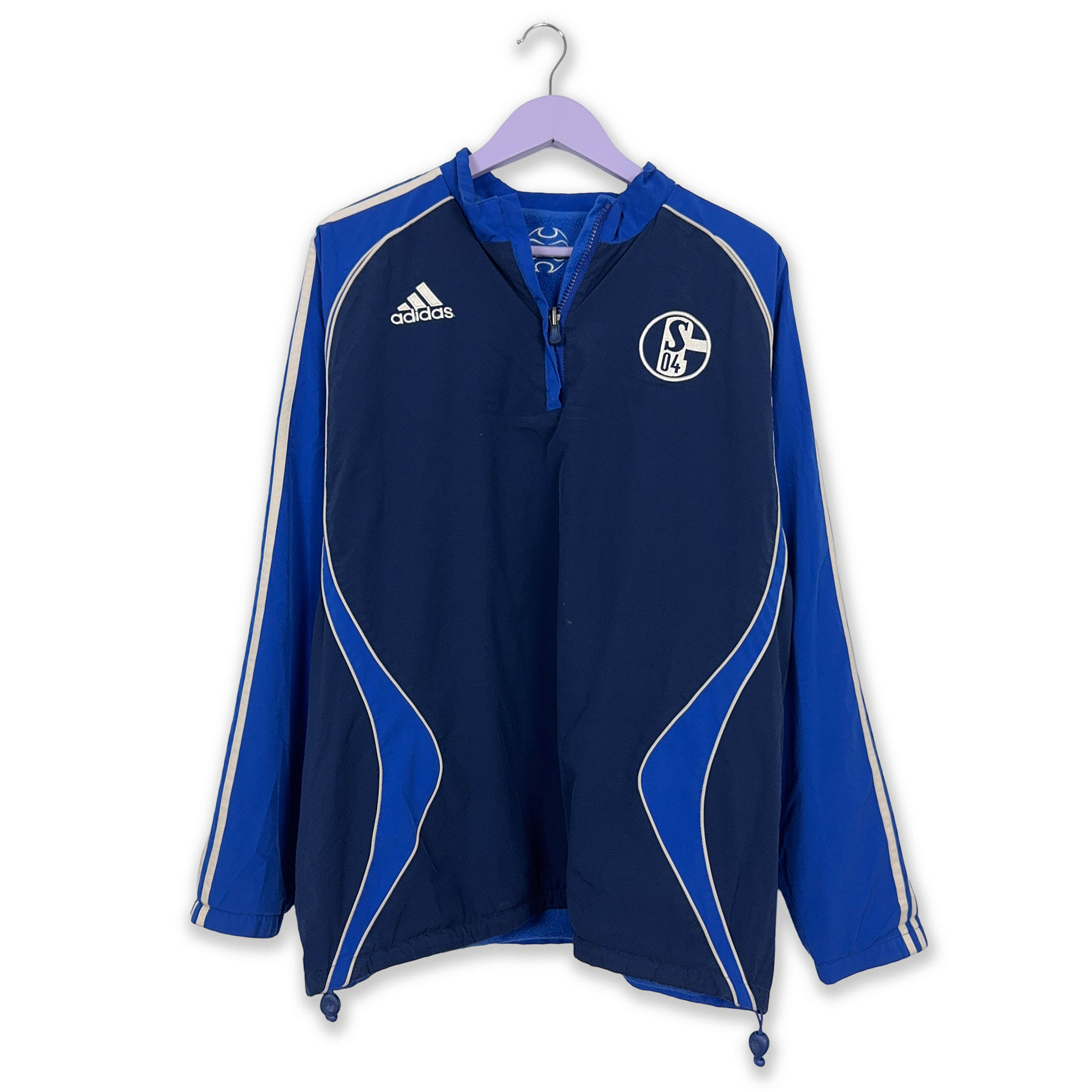 Adidas Vintage Double Face Blue Quarter Zip 90s Windbreaker Jacket - Size XL Men