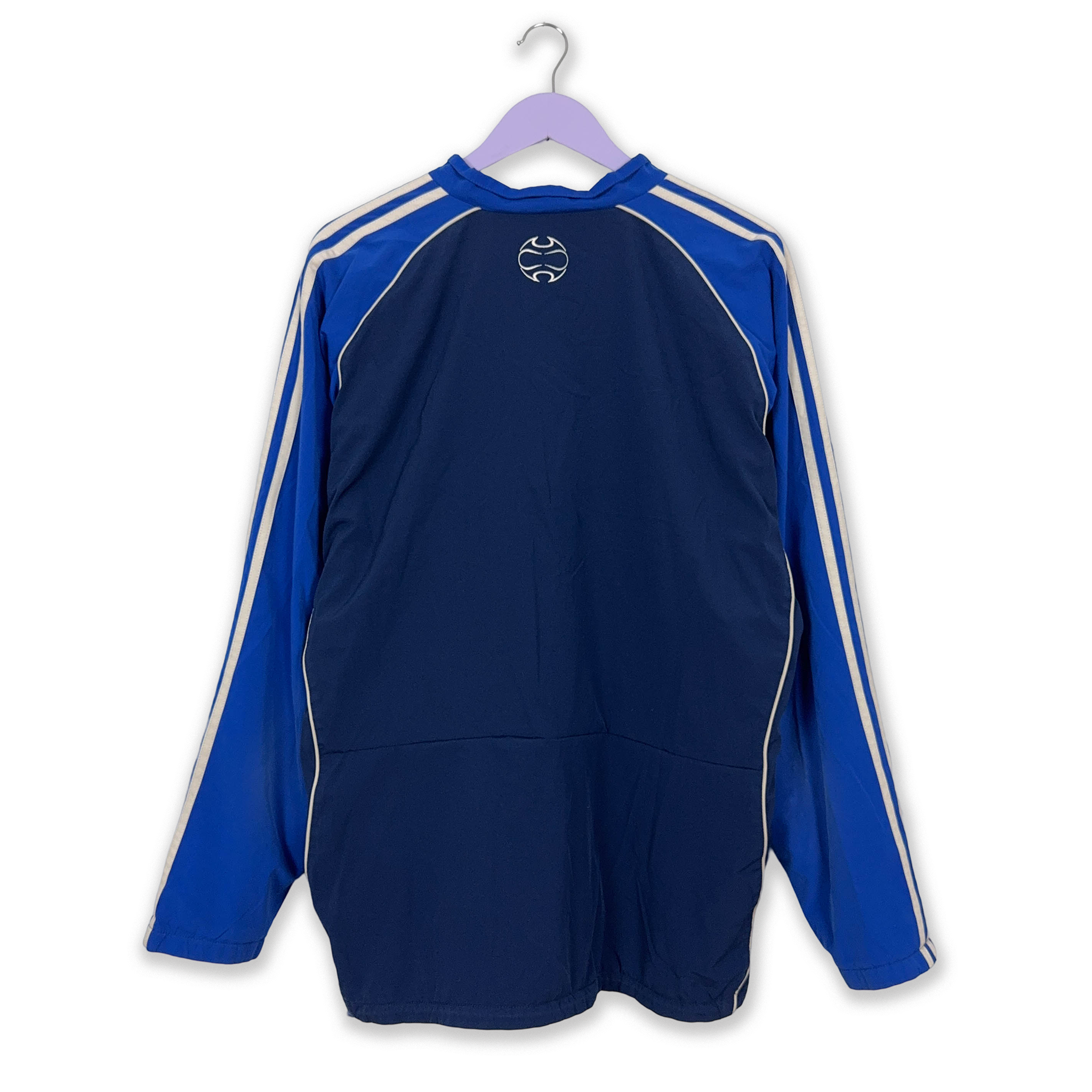 Adidas Vintage Double Face Blue Quarter Zip 90s Windbreaker Jacket - Size XL Men