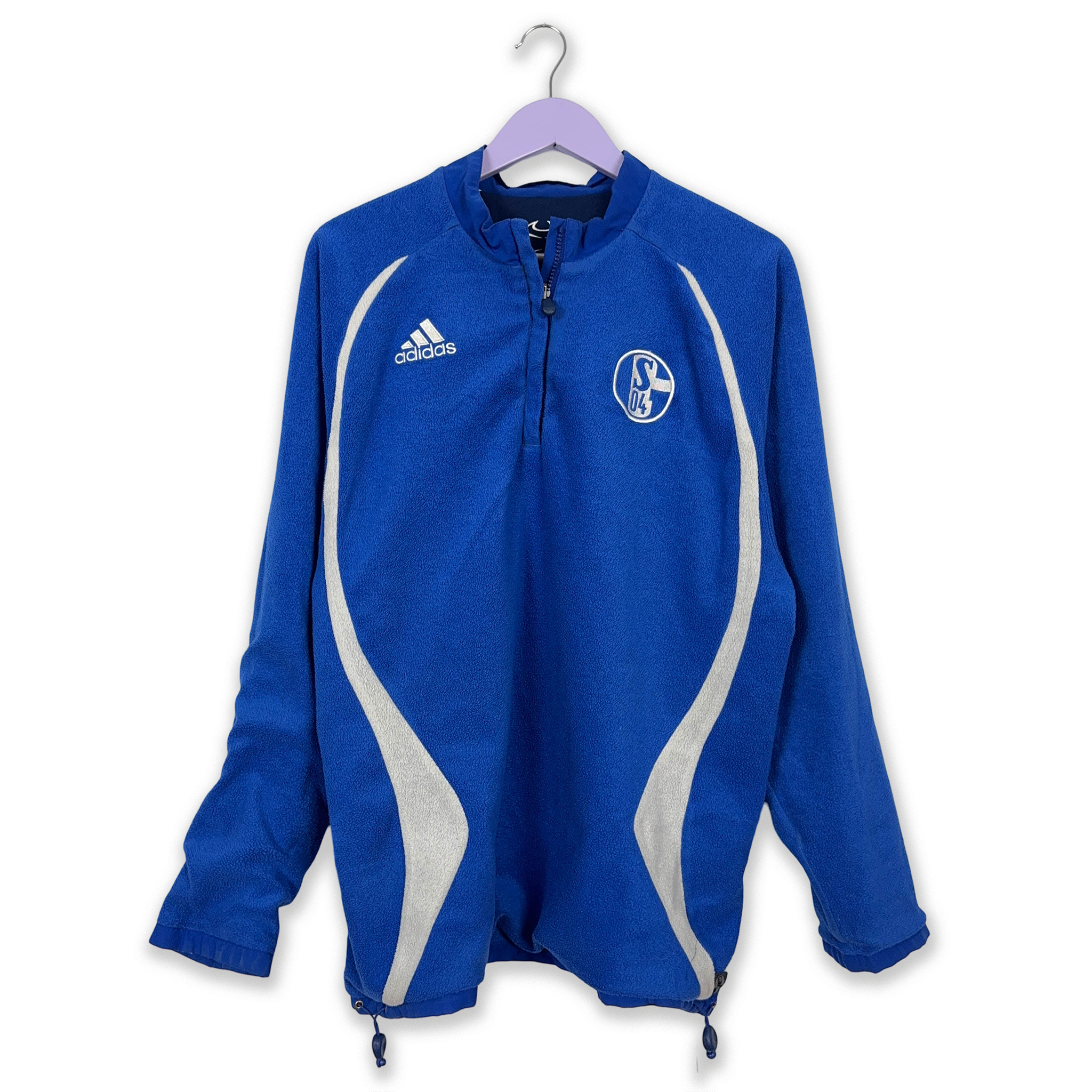 Adidas Vintage Double Face Blue Quarter Zip 90s Windbreaker Jacket - Size XL Men