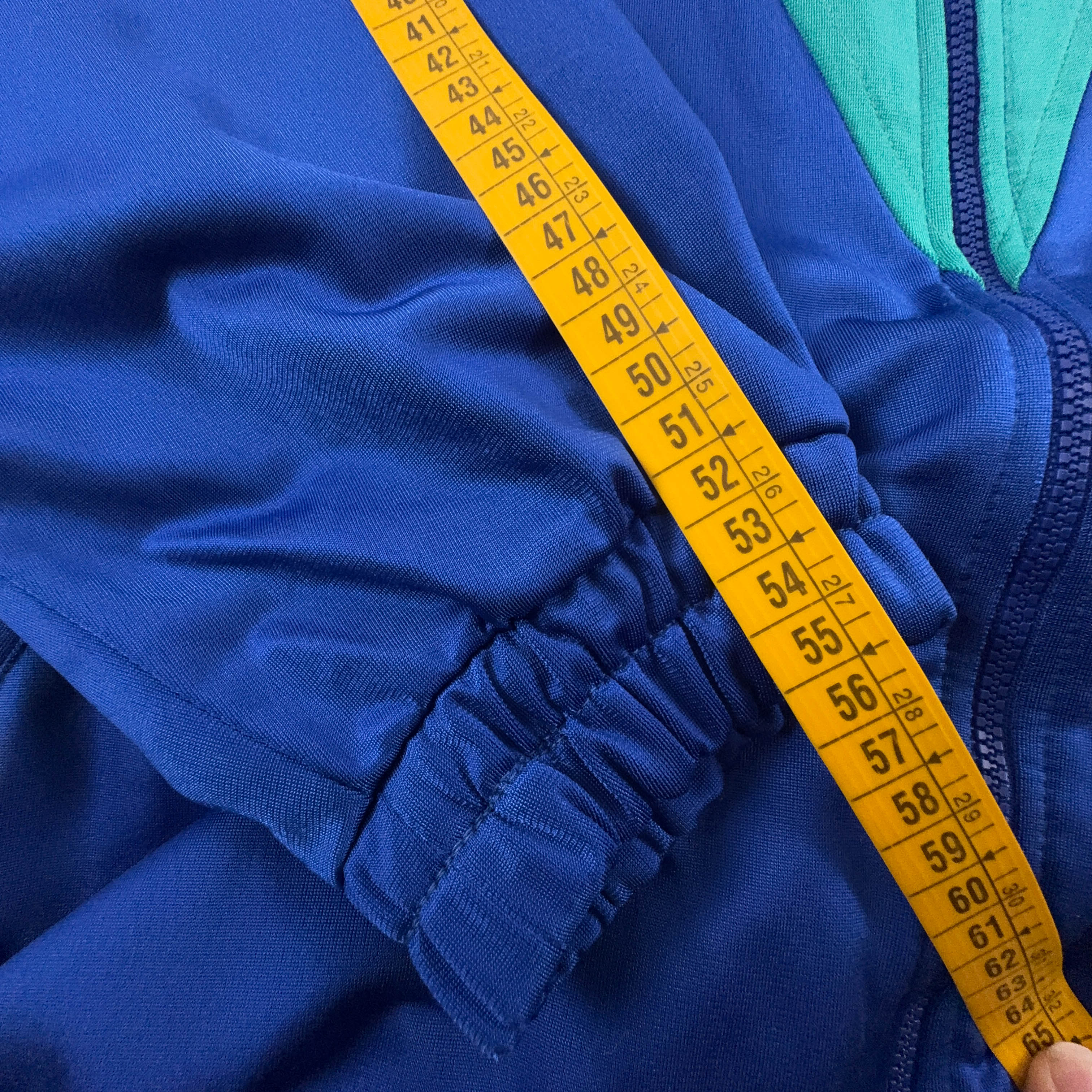 Felpa Fila Vintage blu e viola con zip e logo ricamato anni 90 - Taglia I54 uomo