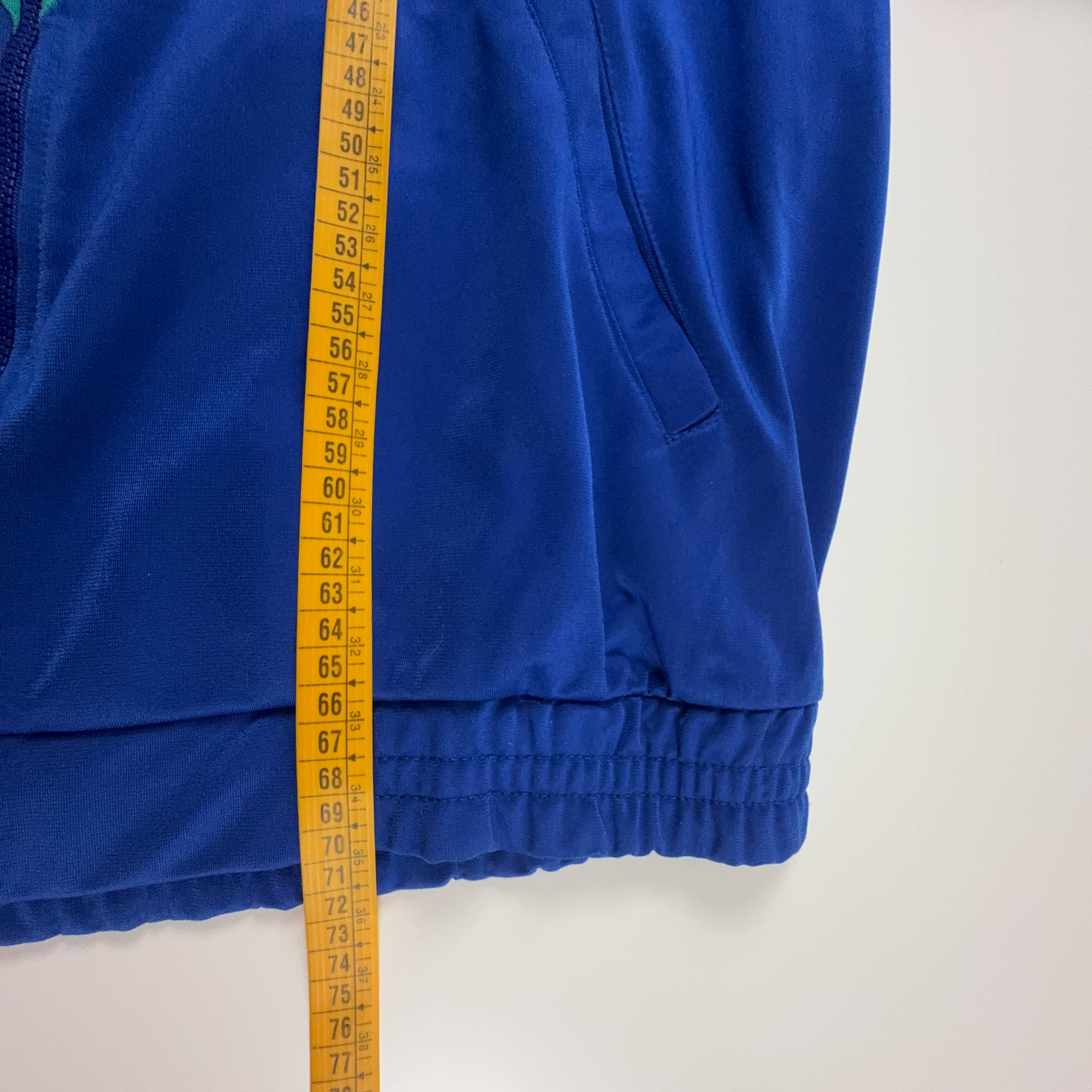 Felpa Fila Vintage blu e viola con zip e logo ricamato anni 90 - Taglia I54 uomo