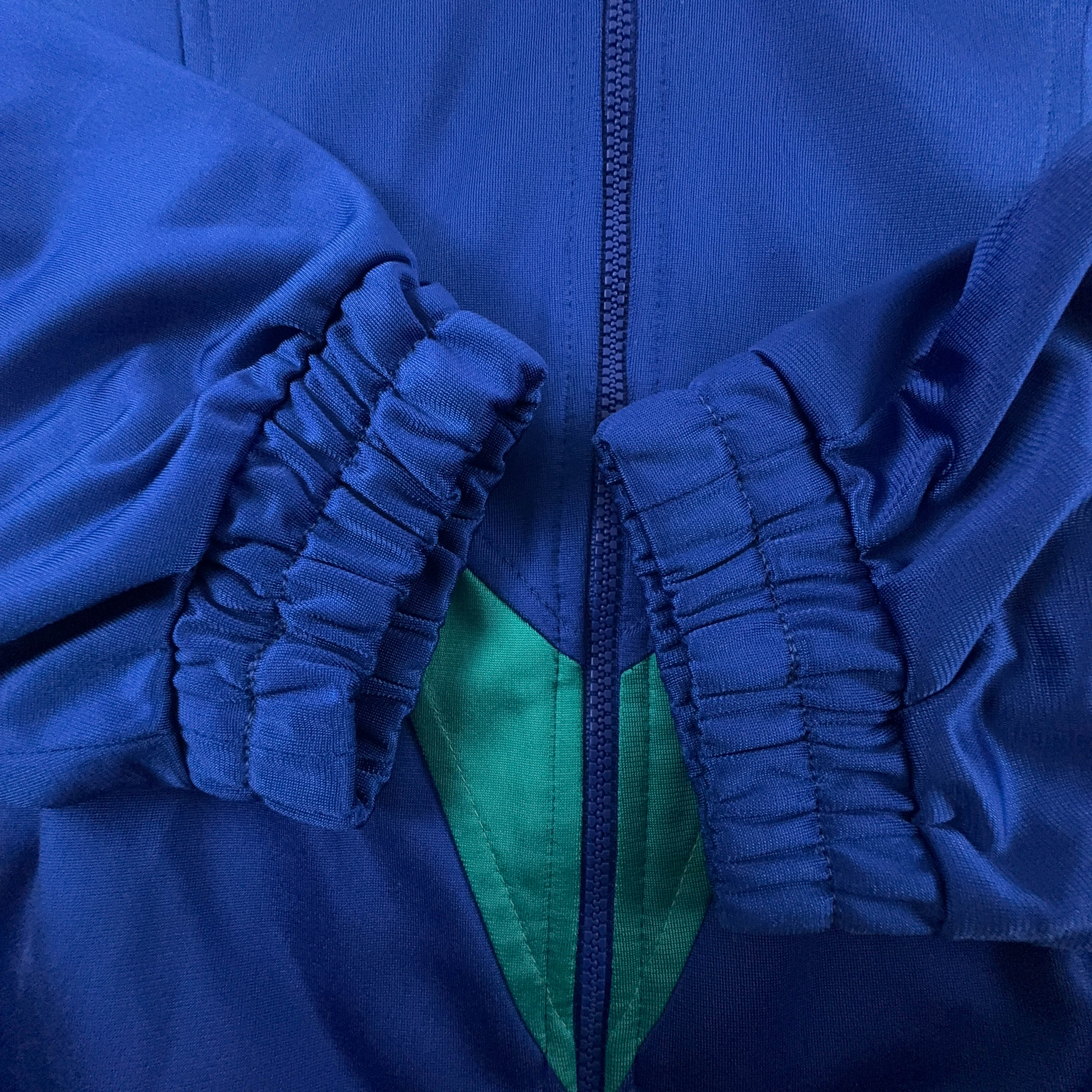 Felpa Fila Vintage blu e viola con zip e logo ricamato anni 90 - Taglia I54 uomo