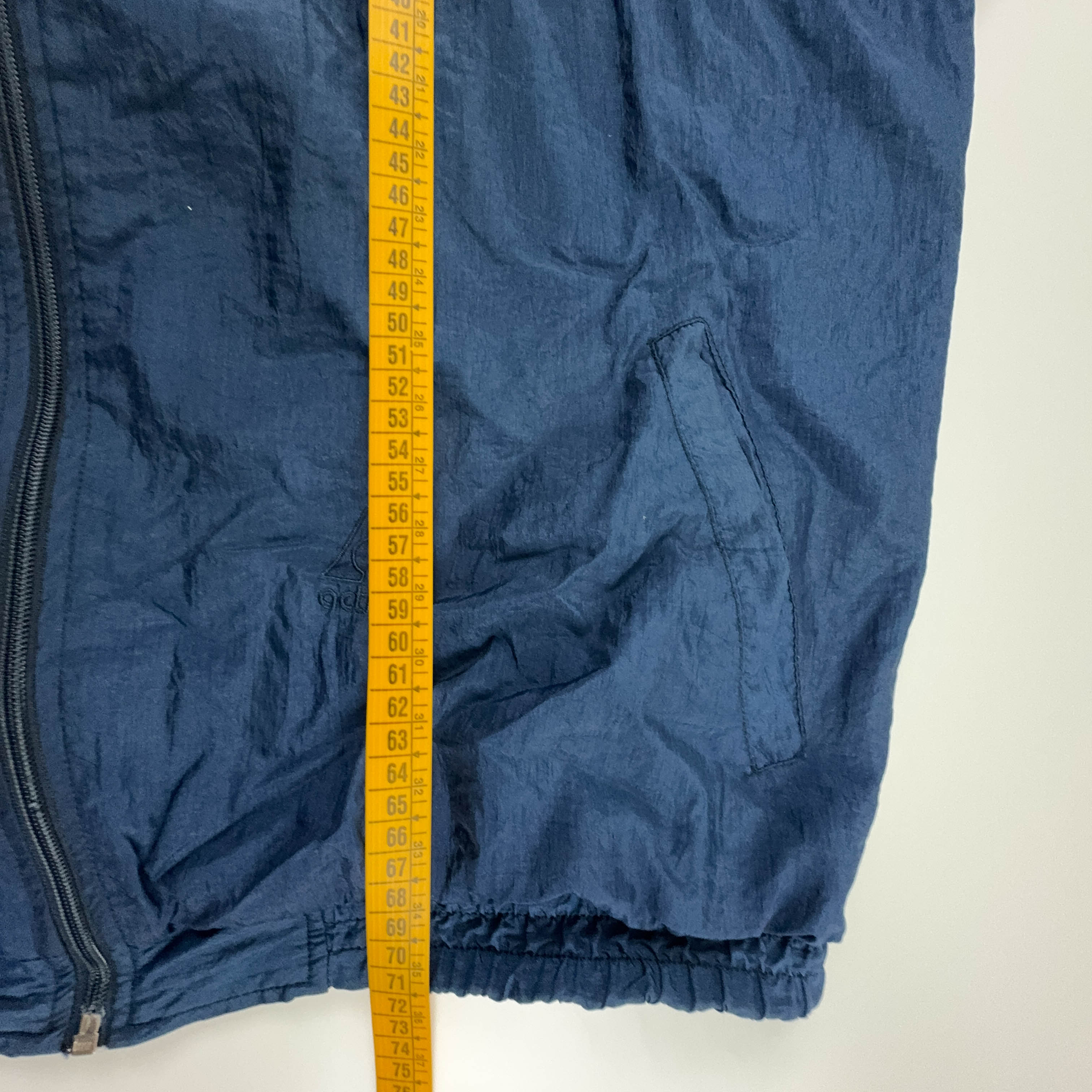 Vintage Dark Blue and Purple Patterned Zip Up Windbreaker Jacket 80s 90s - Size XL Men