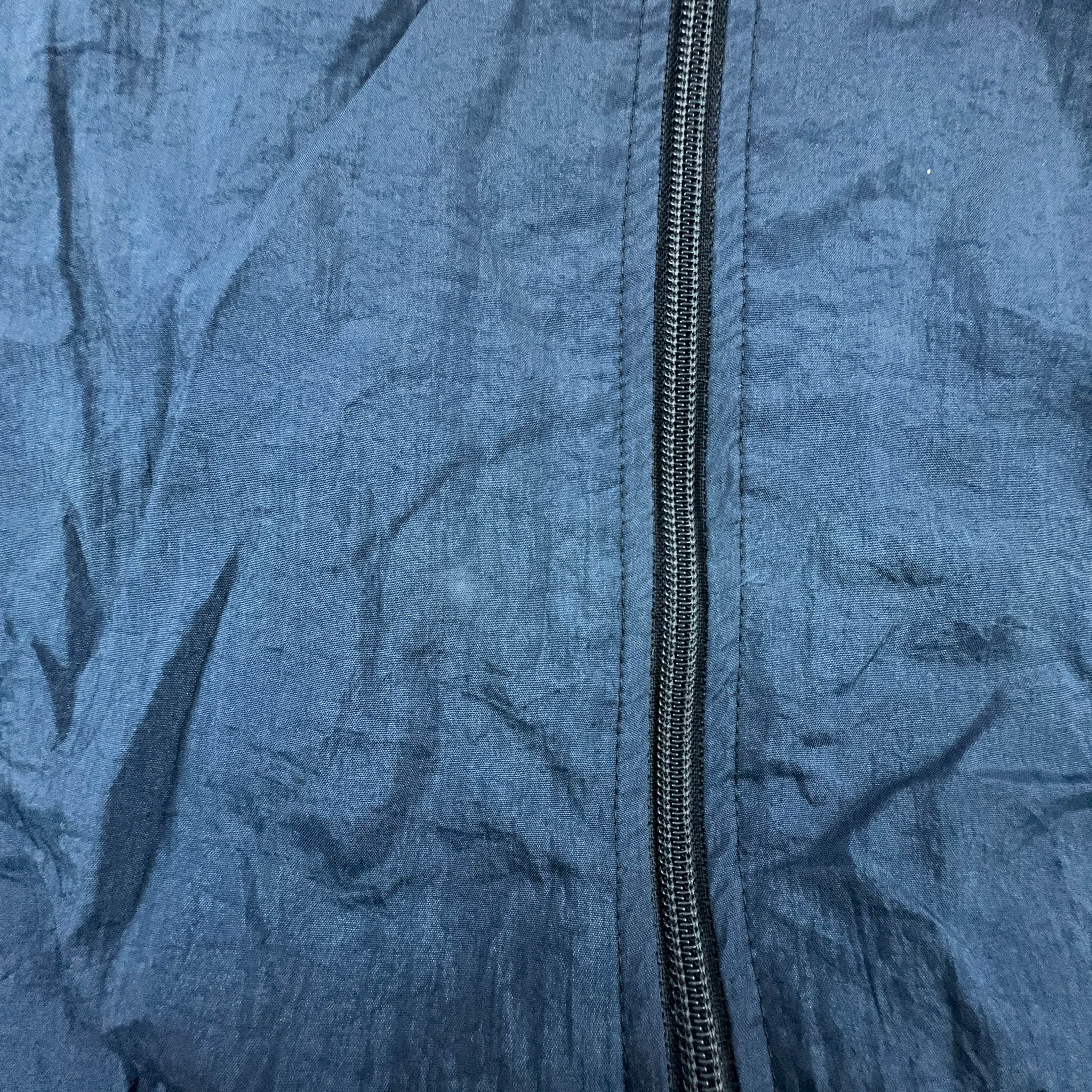 Vintage Dark Blue and Purple Patterned Zip Up Windbreaker Jacket 80s 90s - Size XL Men