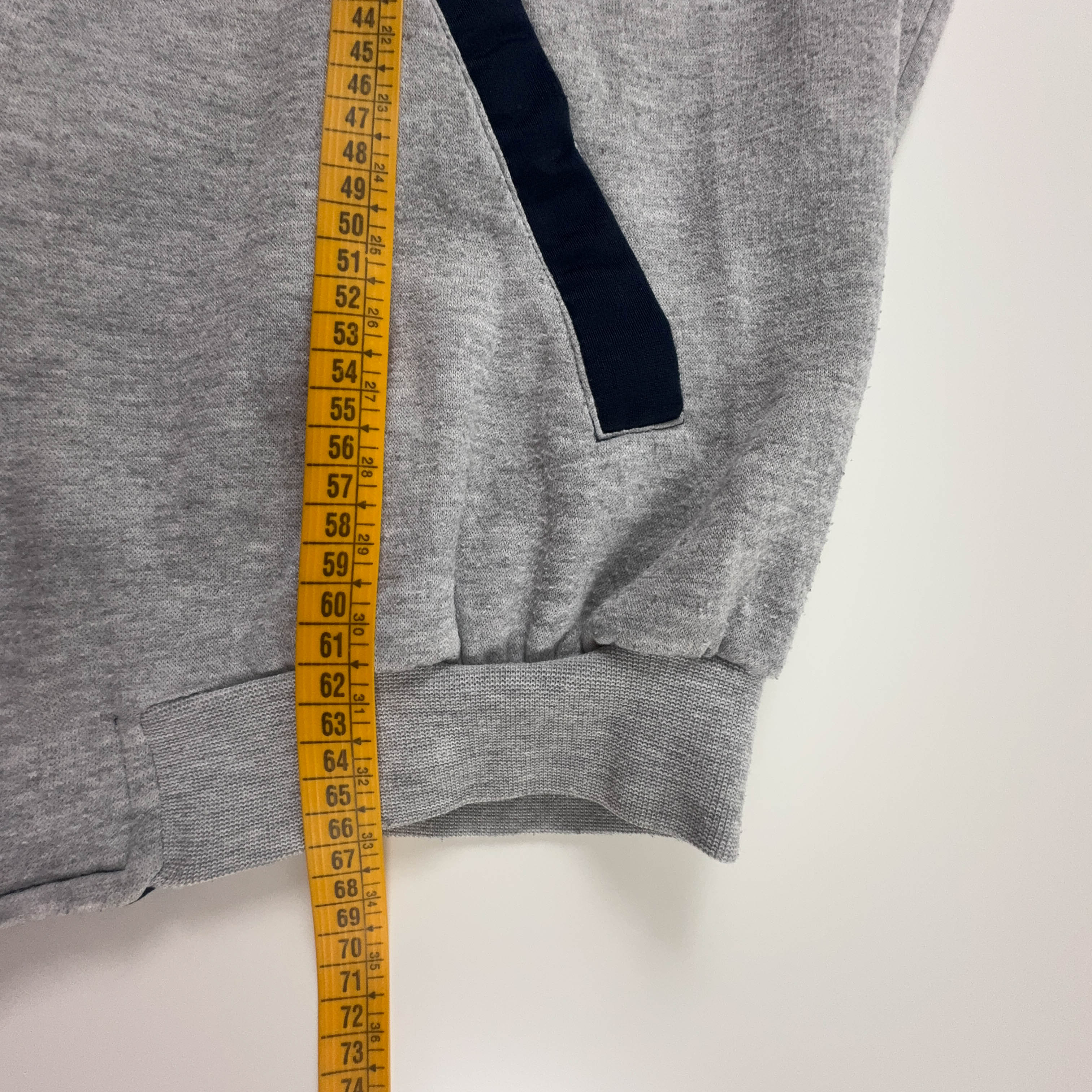 Felpa Sergio Tacchini Vintage blu e grigia con zip e logo ricamato anni 2000 - Taglia 52 uomo