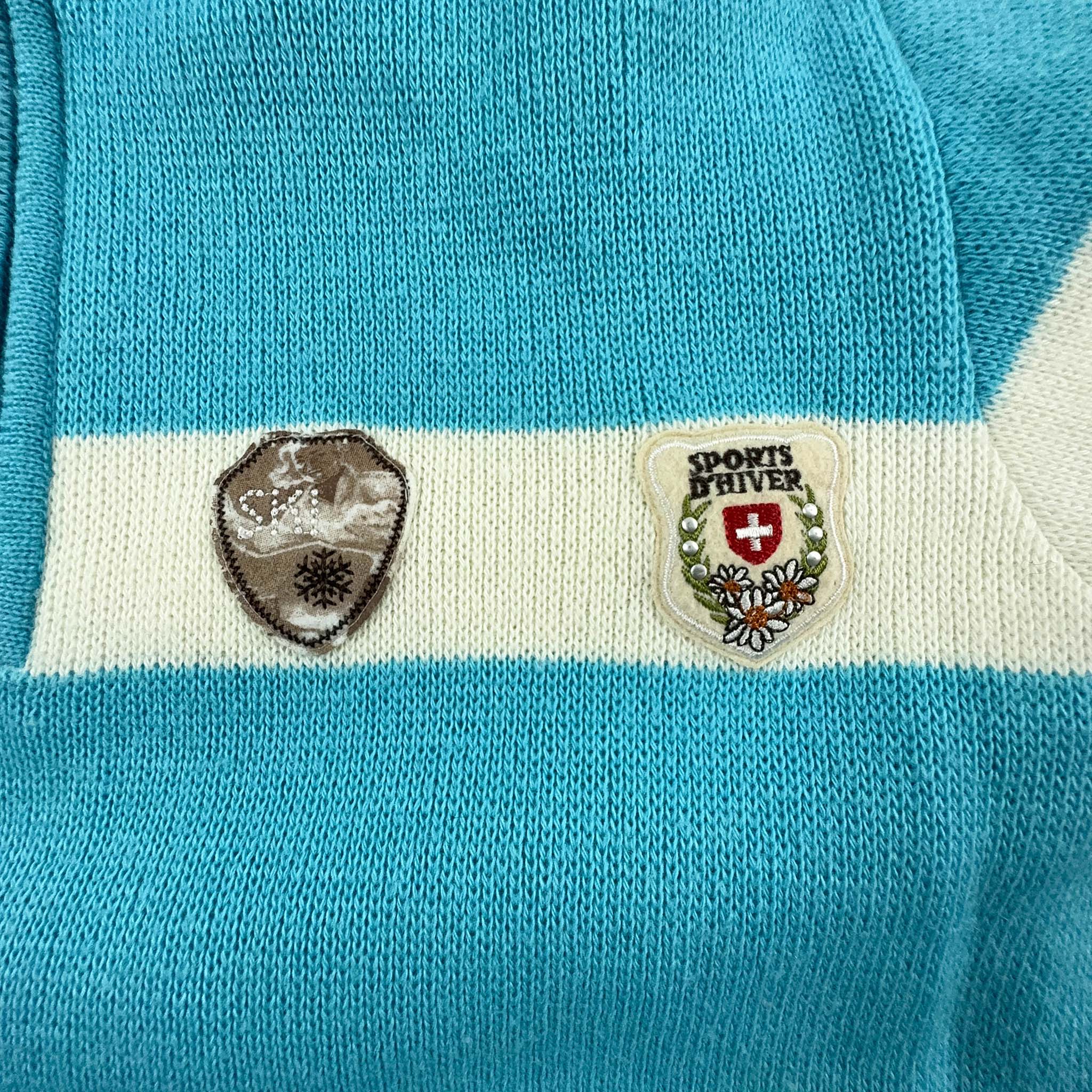 Maglione Vintage Campagnolo foderato misto lana azzurro con zip - Taglia S uomo