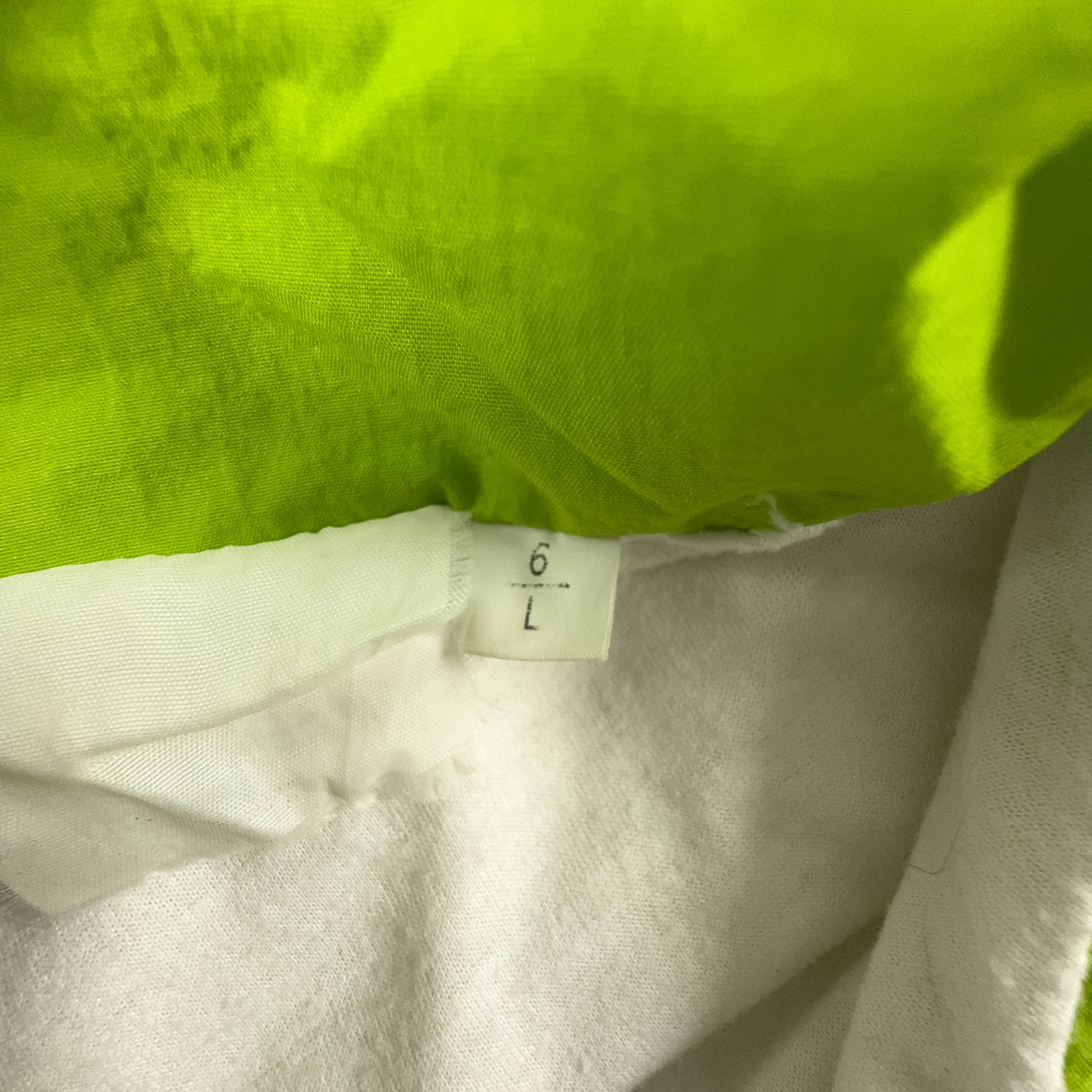 Vintage Cream and Green Windbreaker Jacket with Zip and 80s 90s Patch - Size L Men