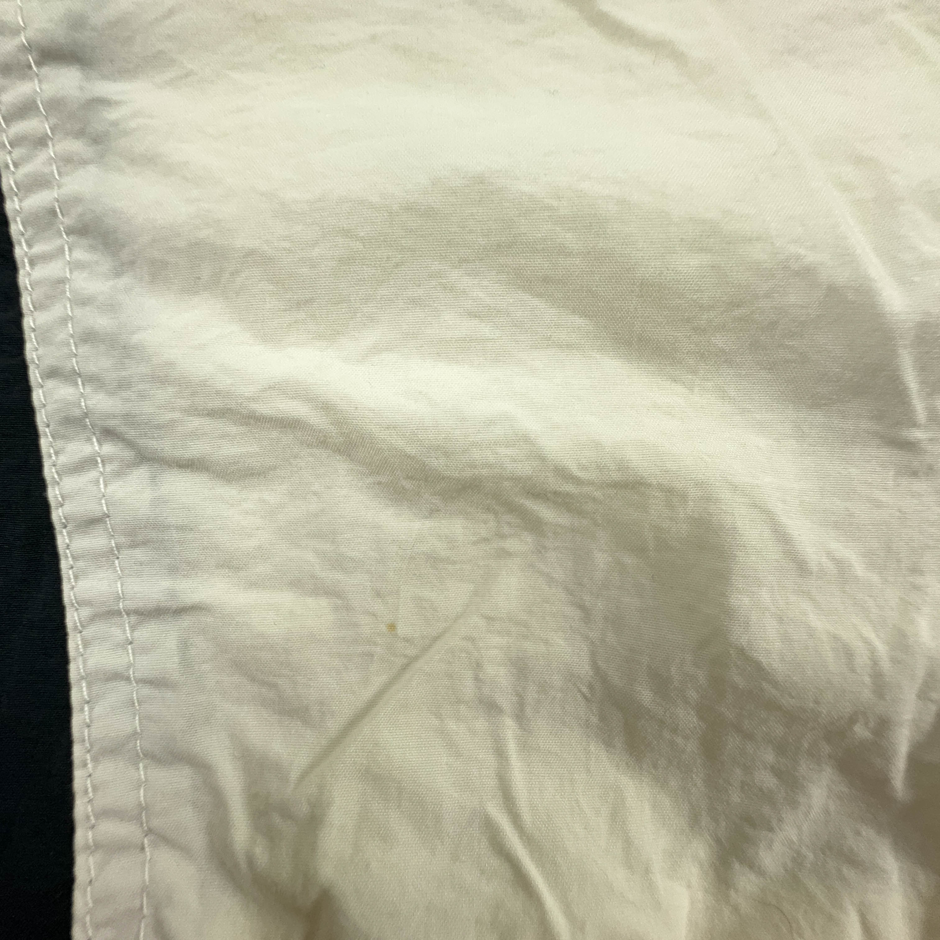 Vintage Cream and Green Windbreaker Jacket with Zip and 80s 90s Patch - Size L Men