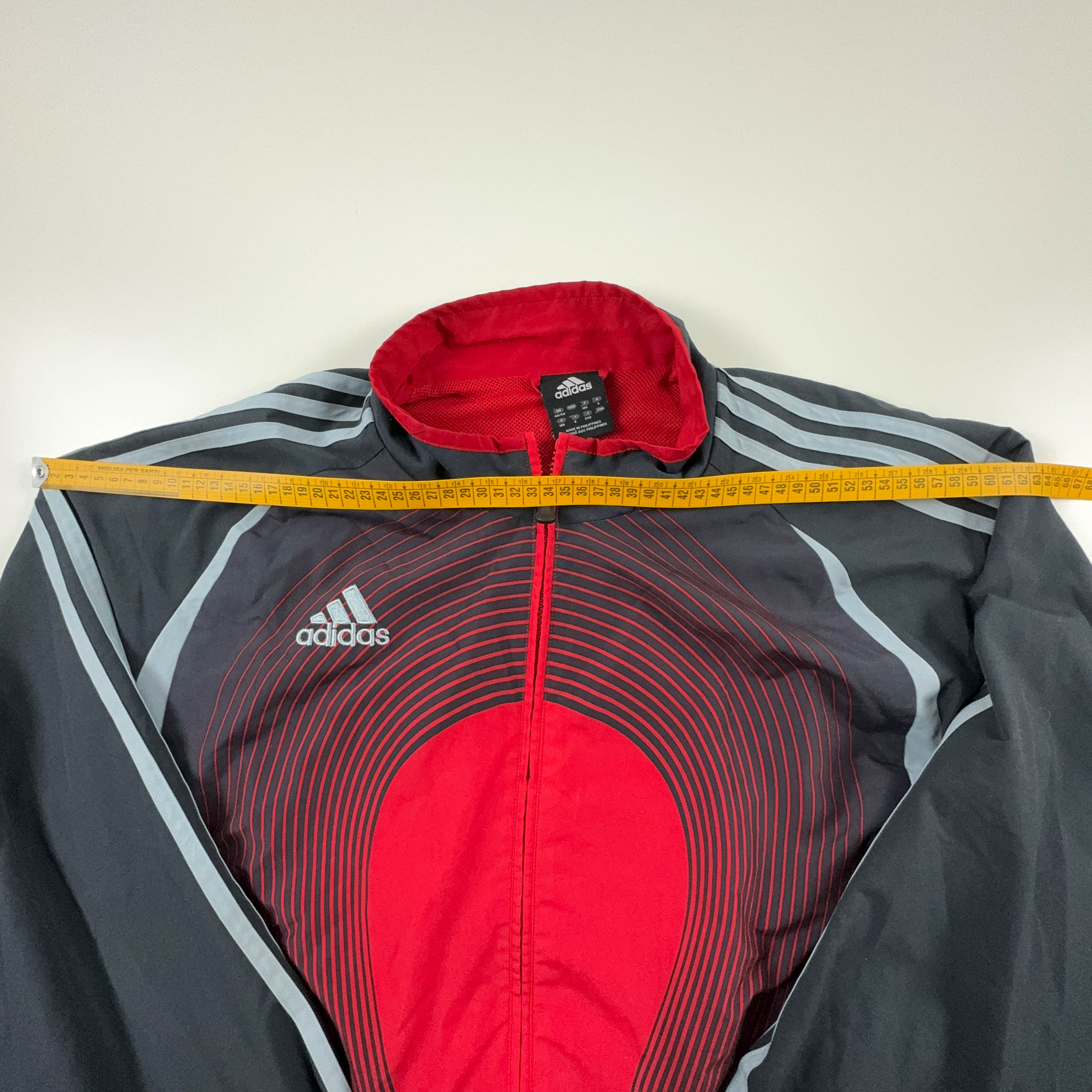Adidas Vintage Red and Black Zip Up Windbreaker Jacket 2000s - Size D9 F198 Men