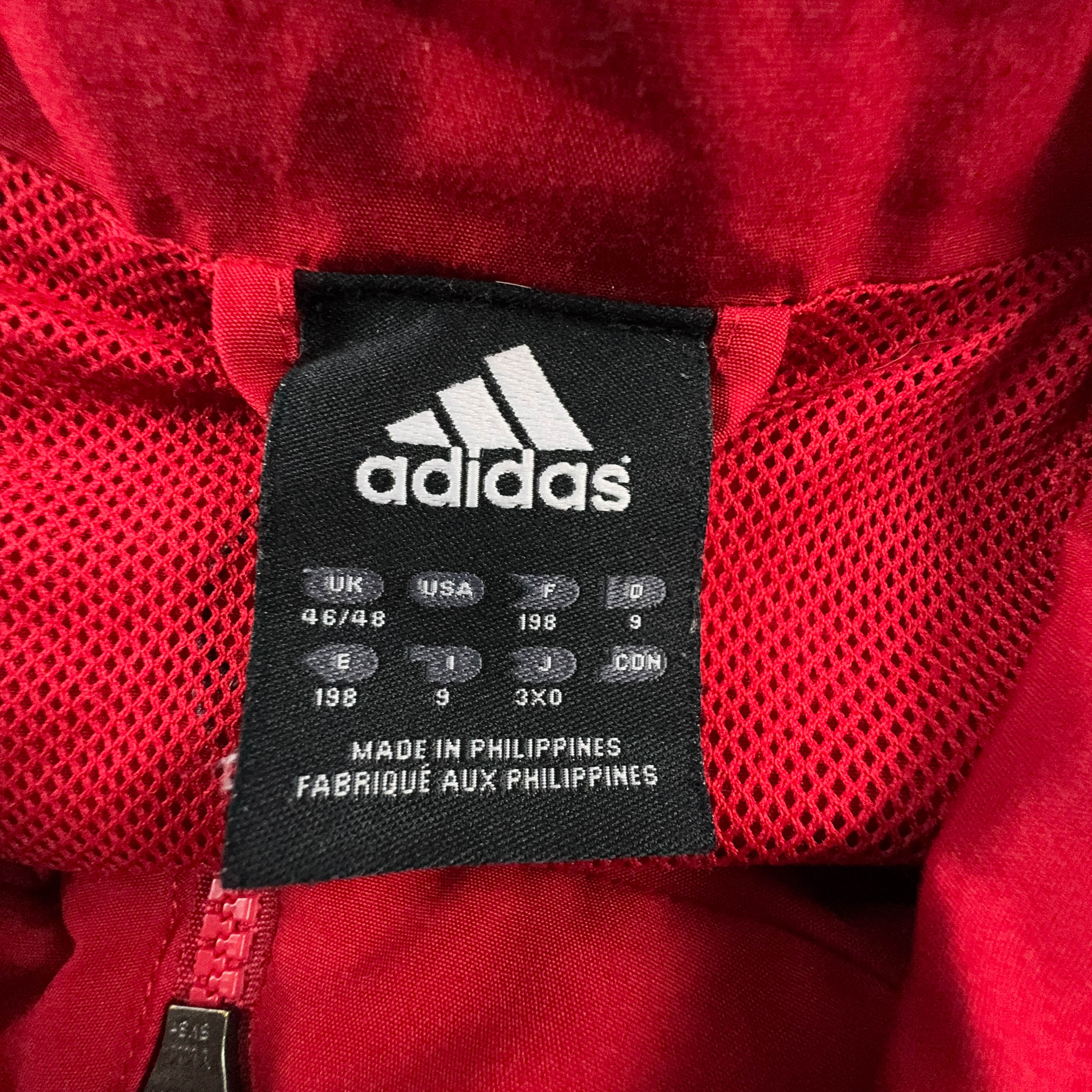 Adidas Vintage Red and Black Zip Up Windbreaker Jacket 2000s - Size D9 F198 Men