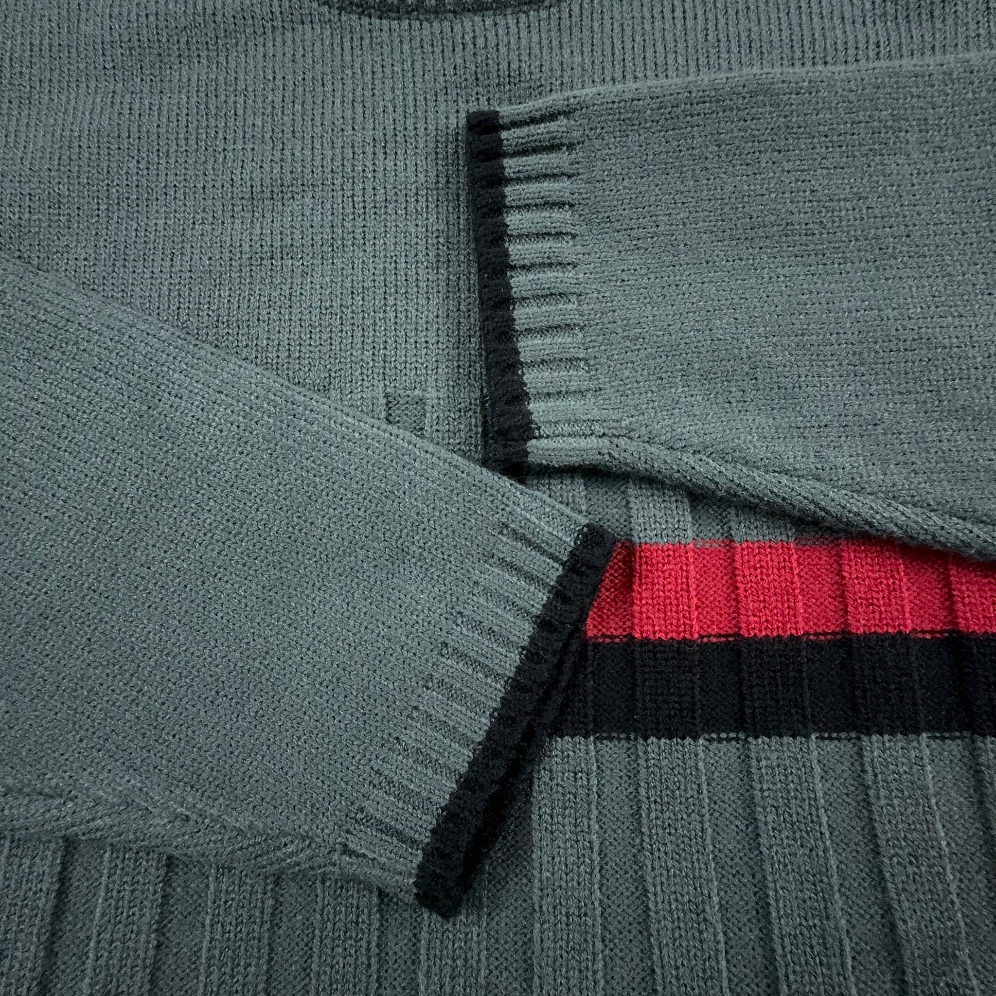 Maglione Hugo Boss Vintage a girocollo grigio a righe - Taglia XXL uomo