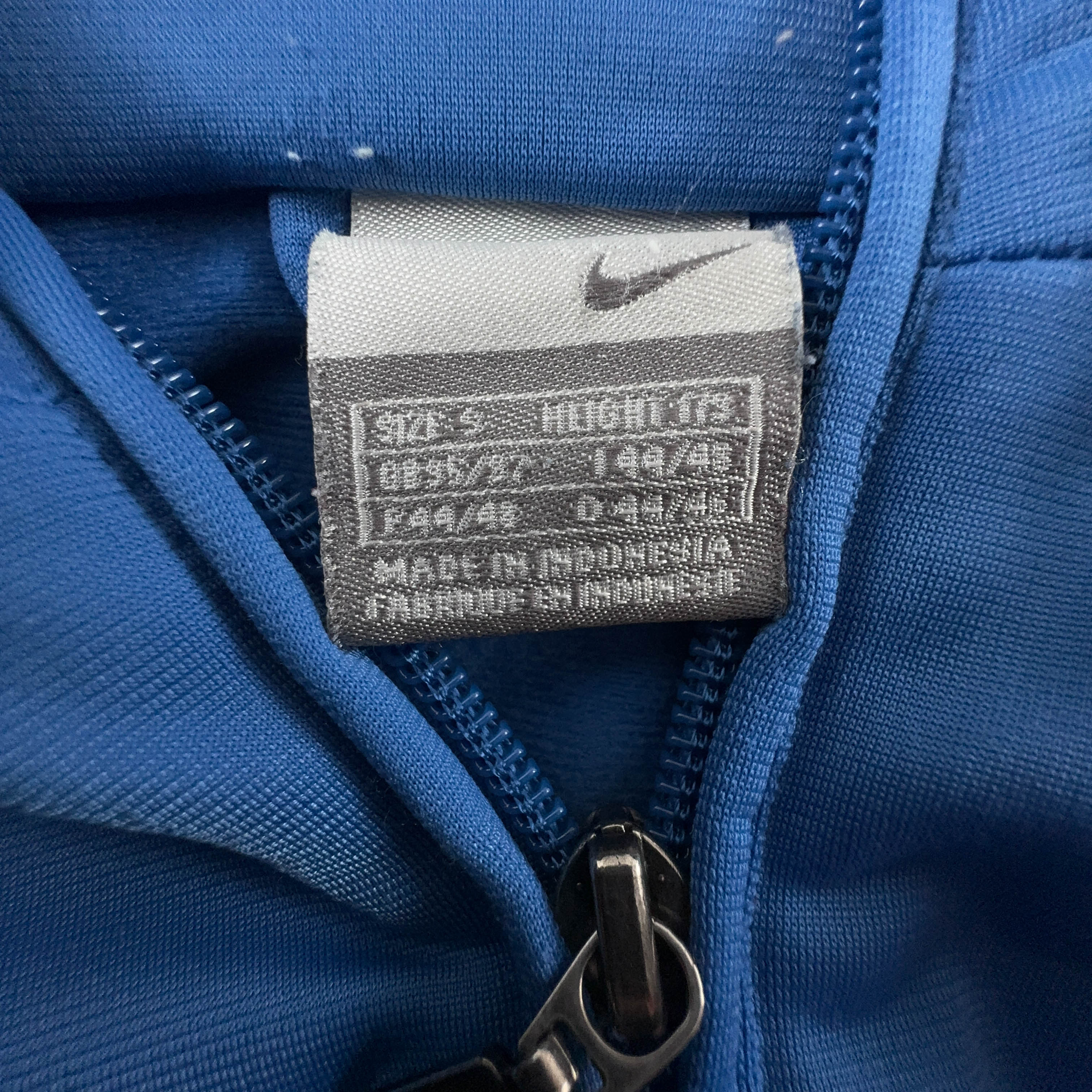 Felpa Nike Vintage azzurra con zip e cappuccio anni 2000 - Taglia S/M uomo