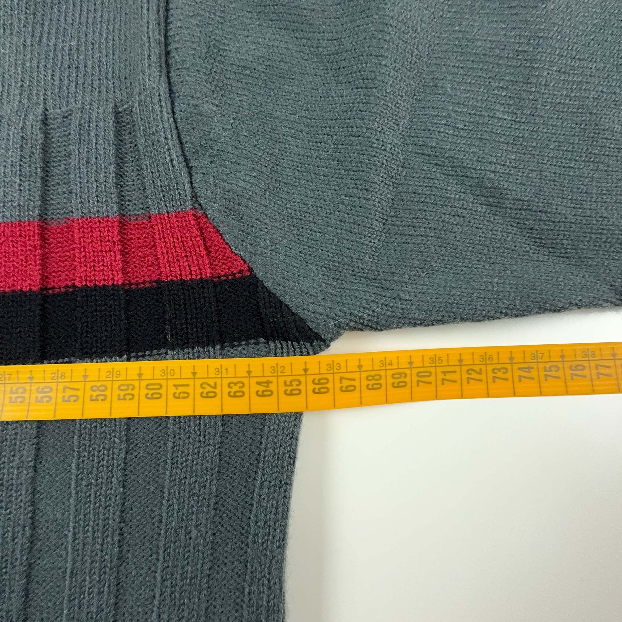 Maglione Hugo Boss Vintage a girocollo grigio a righe - Taglia XXL uomo