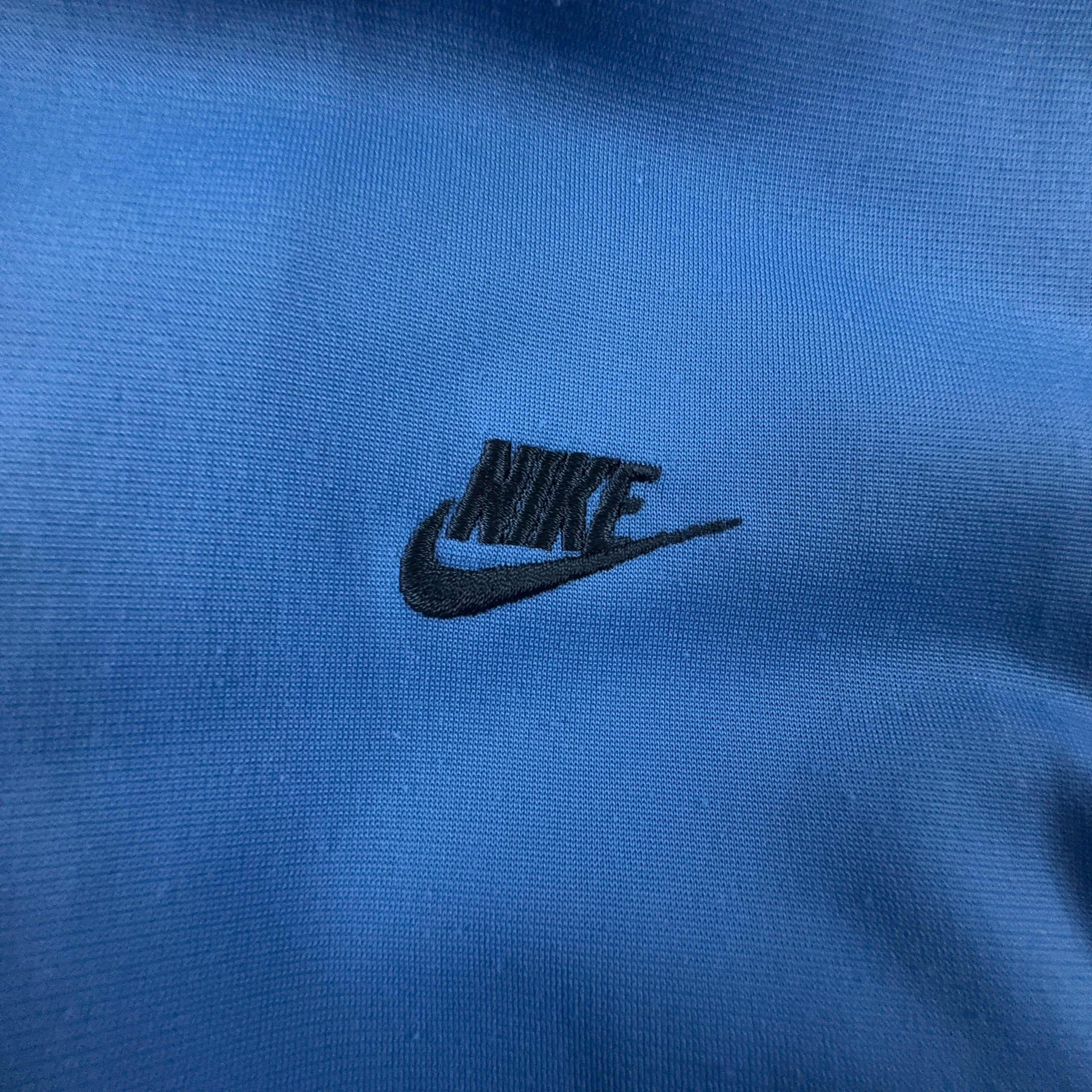 Felpa Nike Vintage azzurra con zip e cappuccio anni 2000 - Taglia S/M uomo