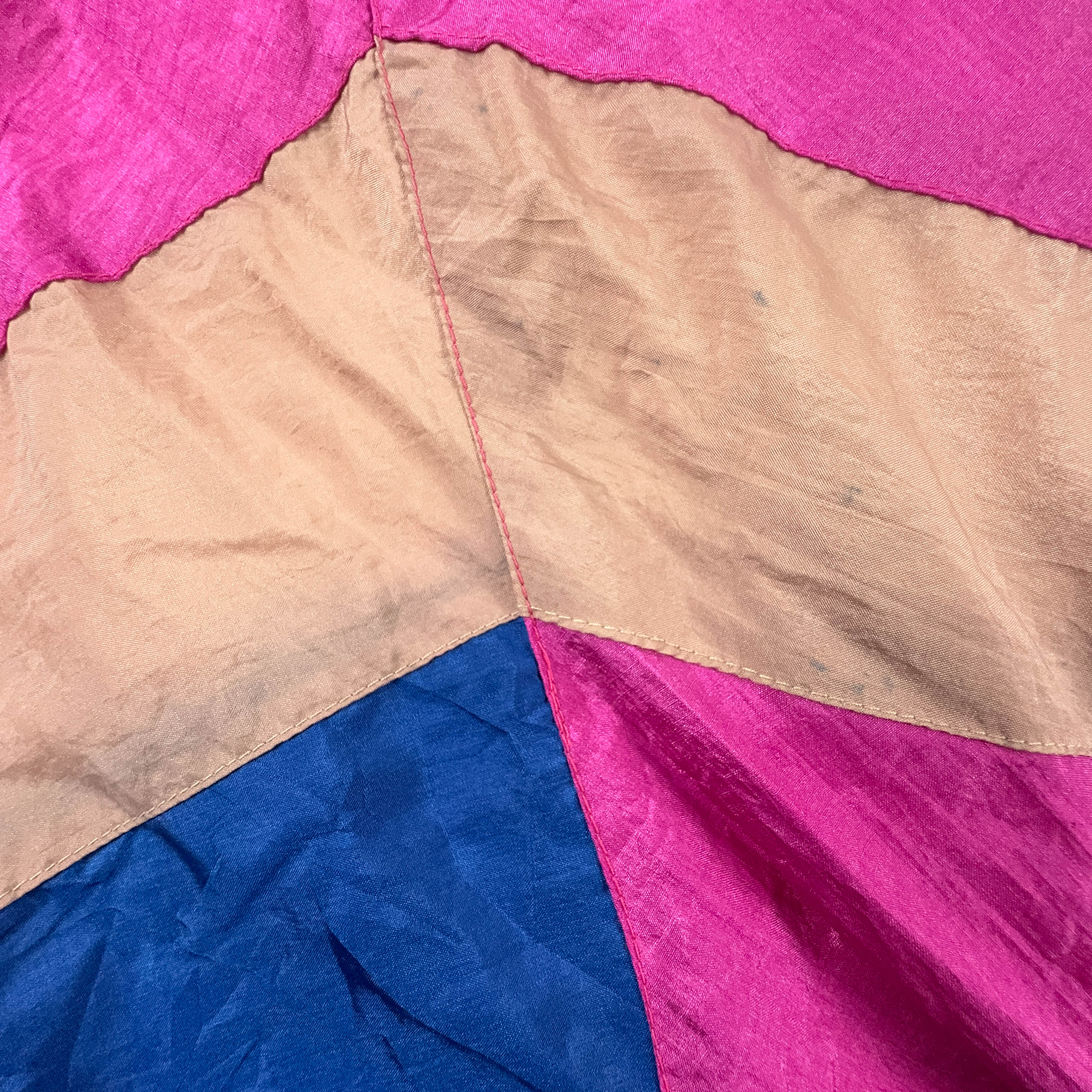 Montana Vintage Blue and Pink Geometric Zip Up Windbreaker Jacket 80s 90s - Size 48 Men