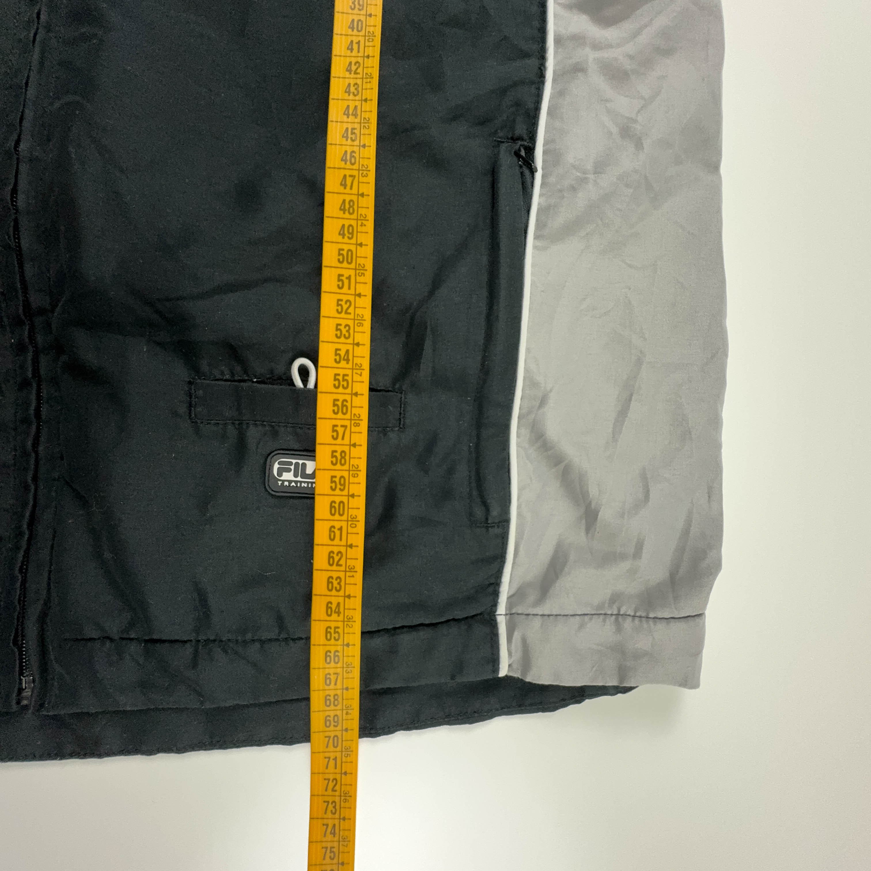 Fila Vintage Black & Grey Zip Up Windbreaker Jacket 2000s - Men's Size M