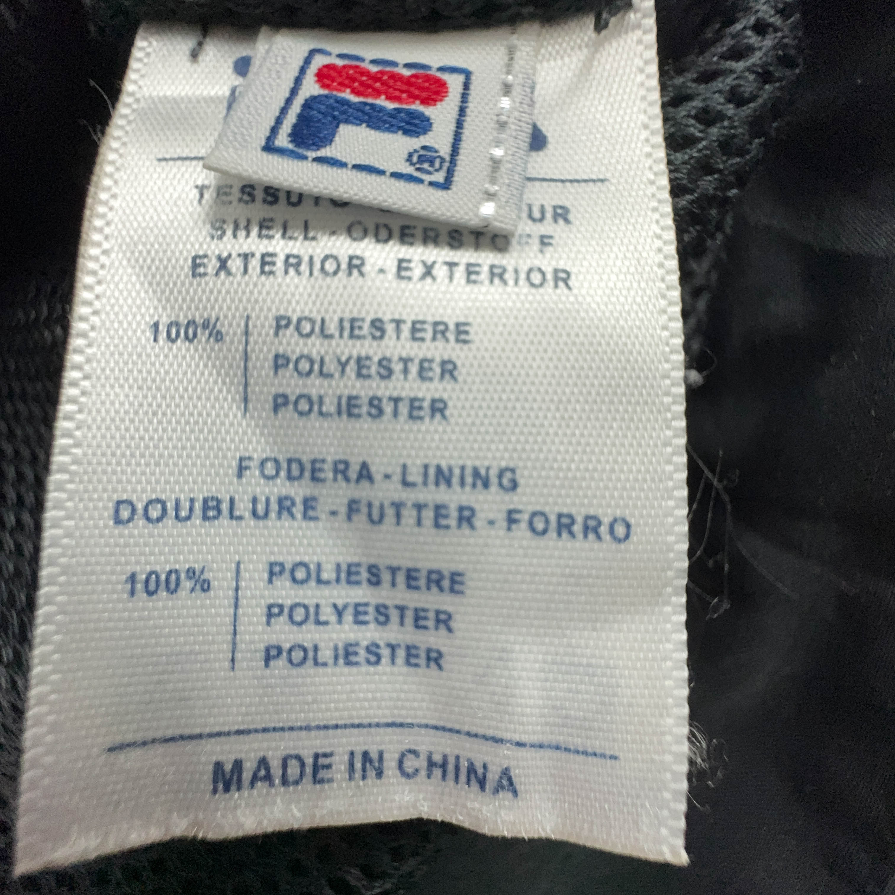 Fila Vintage Black & Grey Zip Up Windbreaker Jacket 2000s - Men's Size M