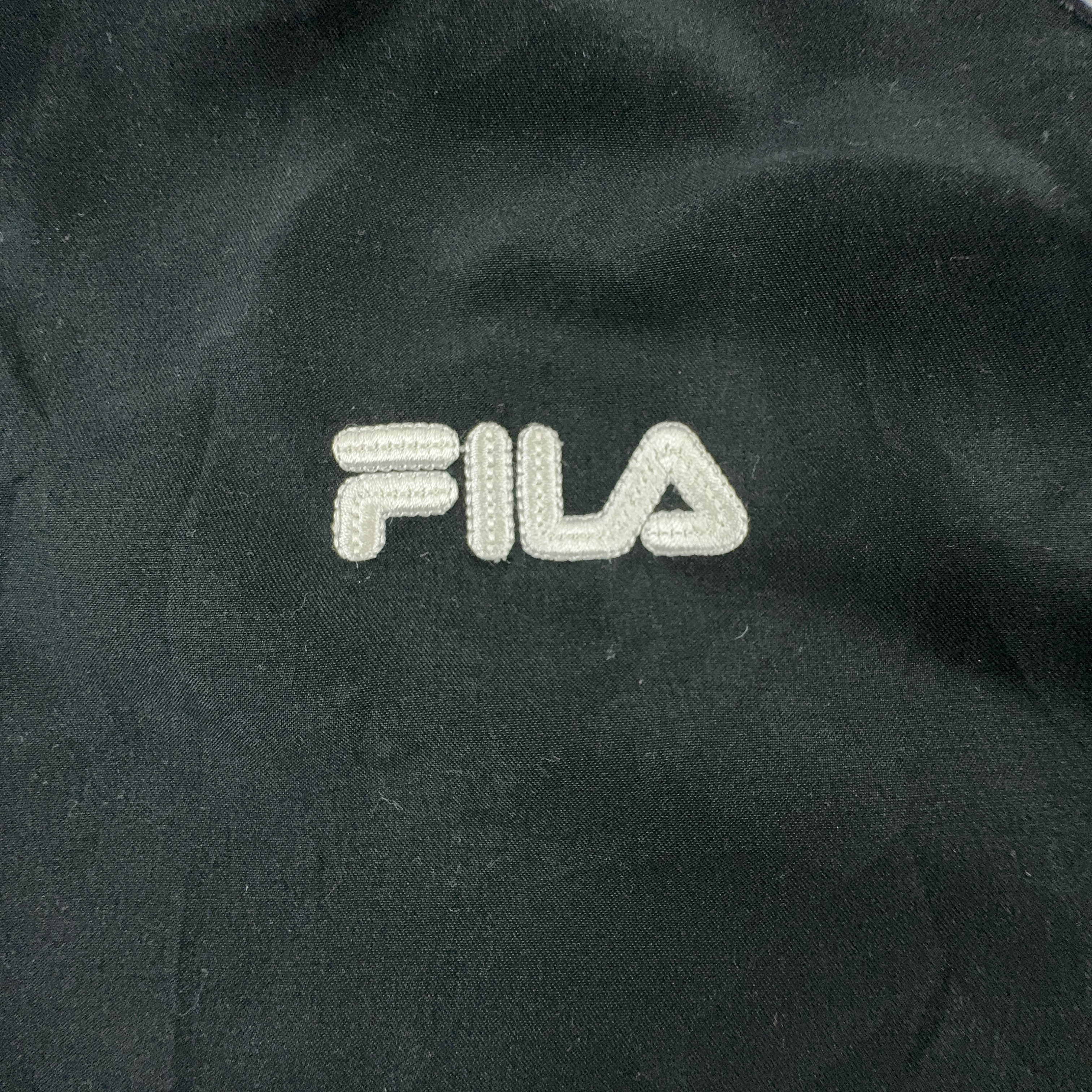 Fila Vintage Black & Grey Zip Up Windbreaker Jacket 2000s - Men's Size M