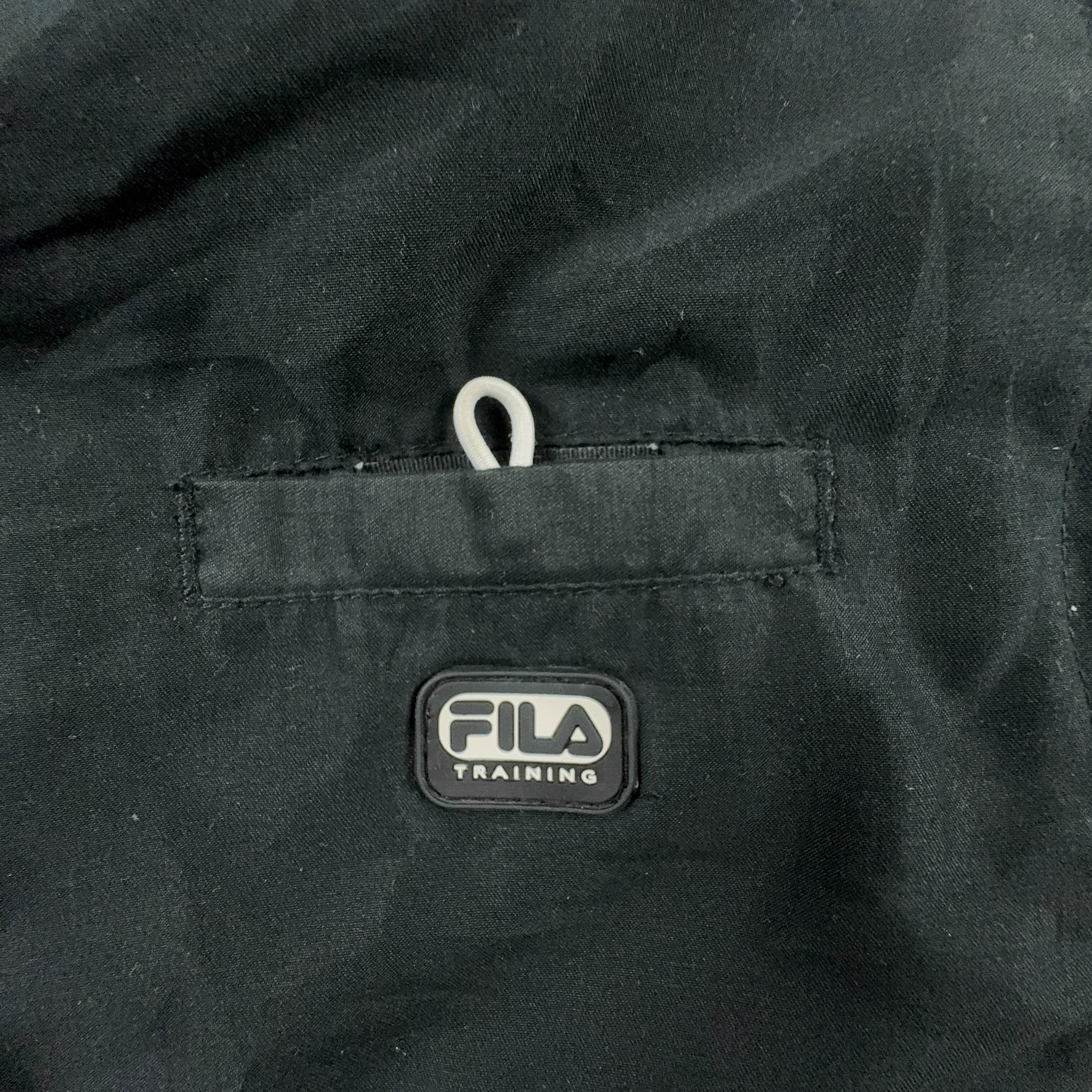 Fila Vintage Black & Grey Zip Up Windbreaker Jacket 2000s - Men's Size M