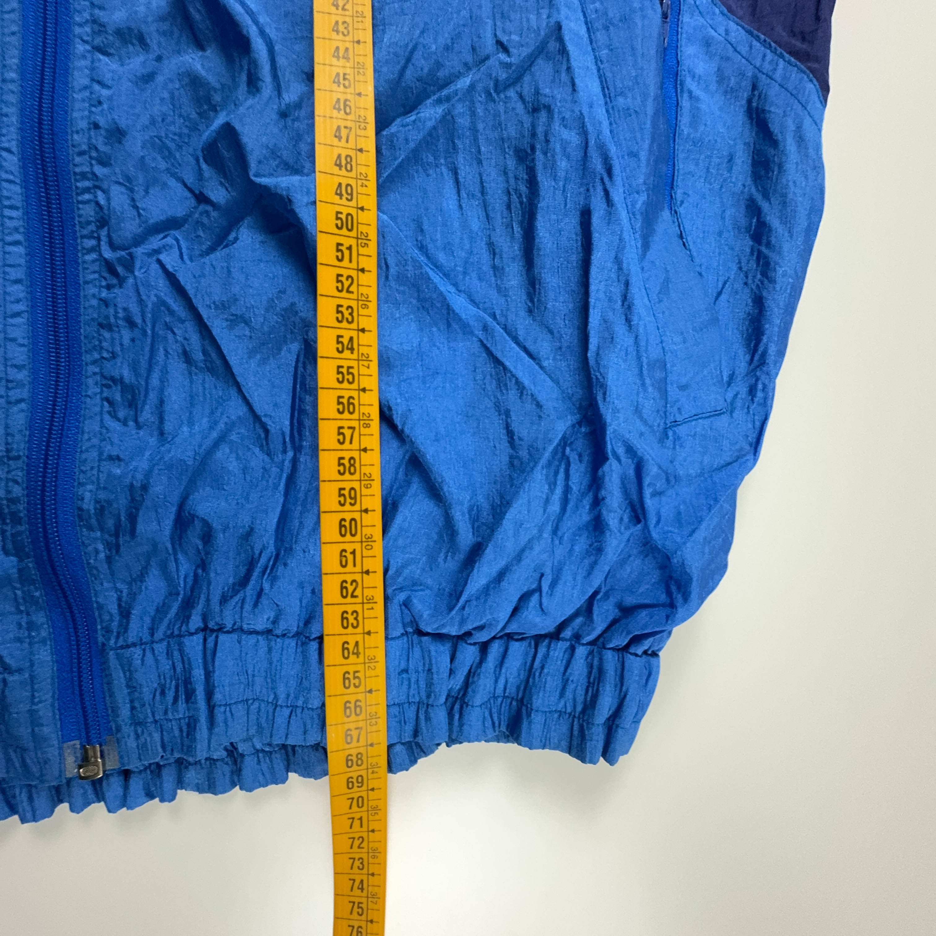 Diadora Vintage Blue Geometric Zip Up Windbreaker 90s - Size XL Men