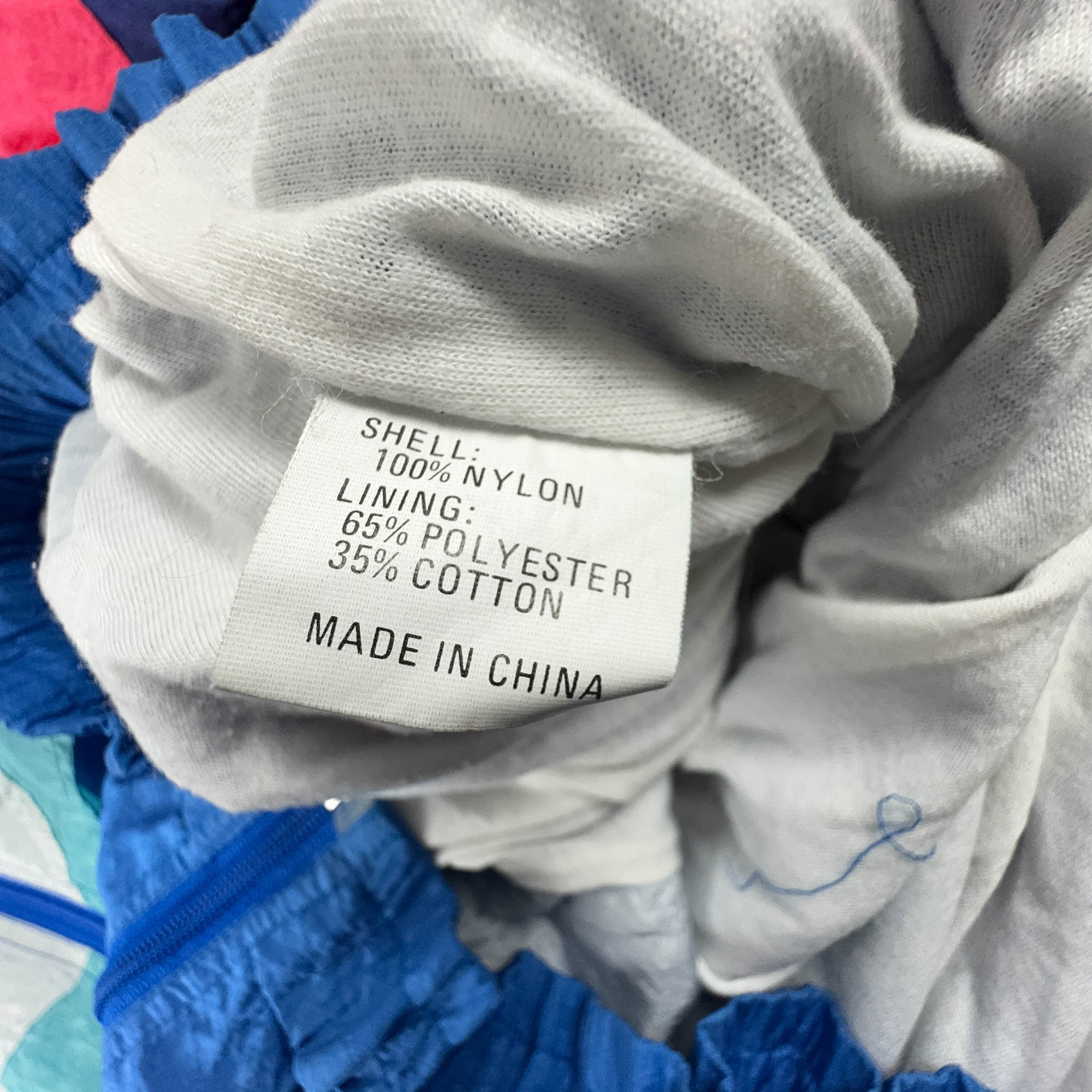 Diadora Vintage Blue Geometric Zip Up Windbreaker 90s - Size XL Men