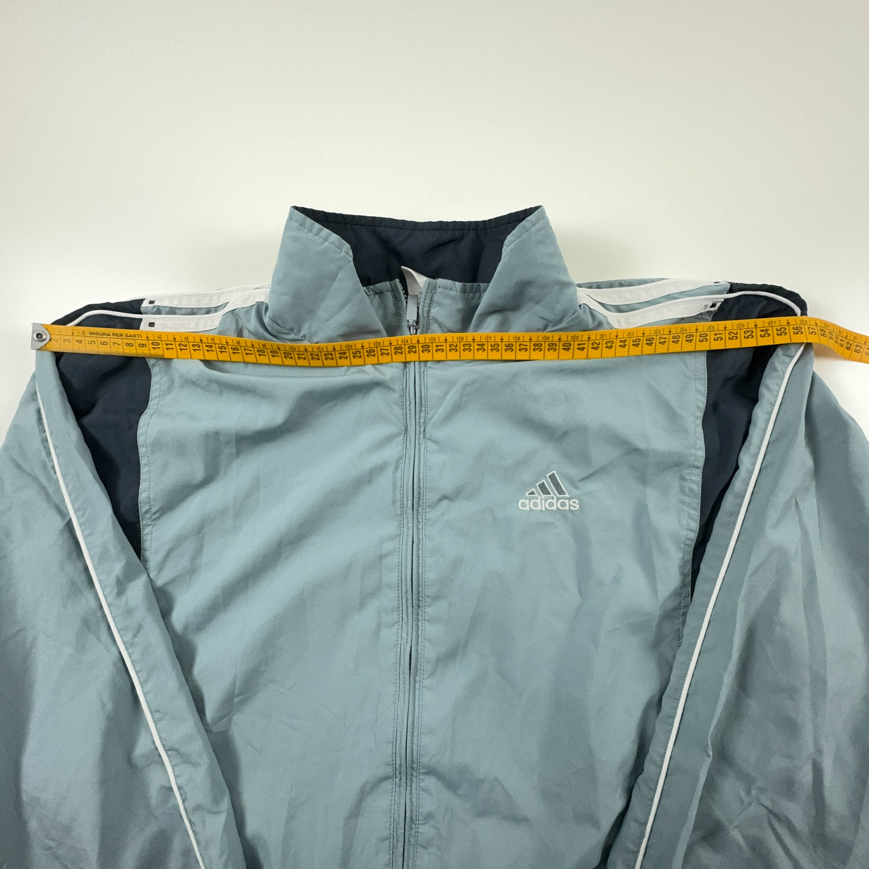 Adidas Vintage Light Blue Zip Up Windbreaker Jacket 2000s - Size D6 F180 Men
