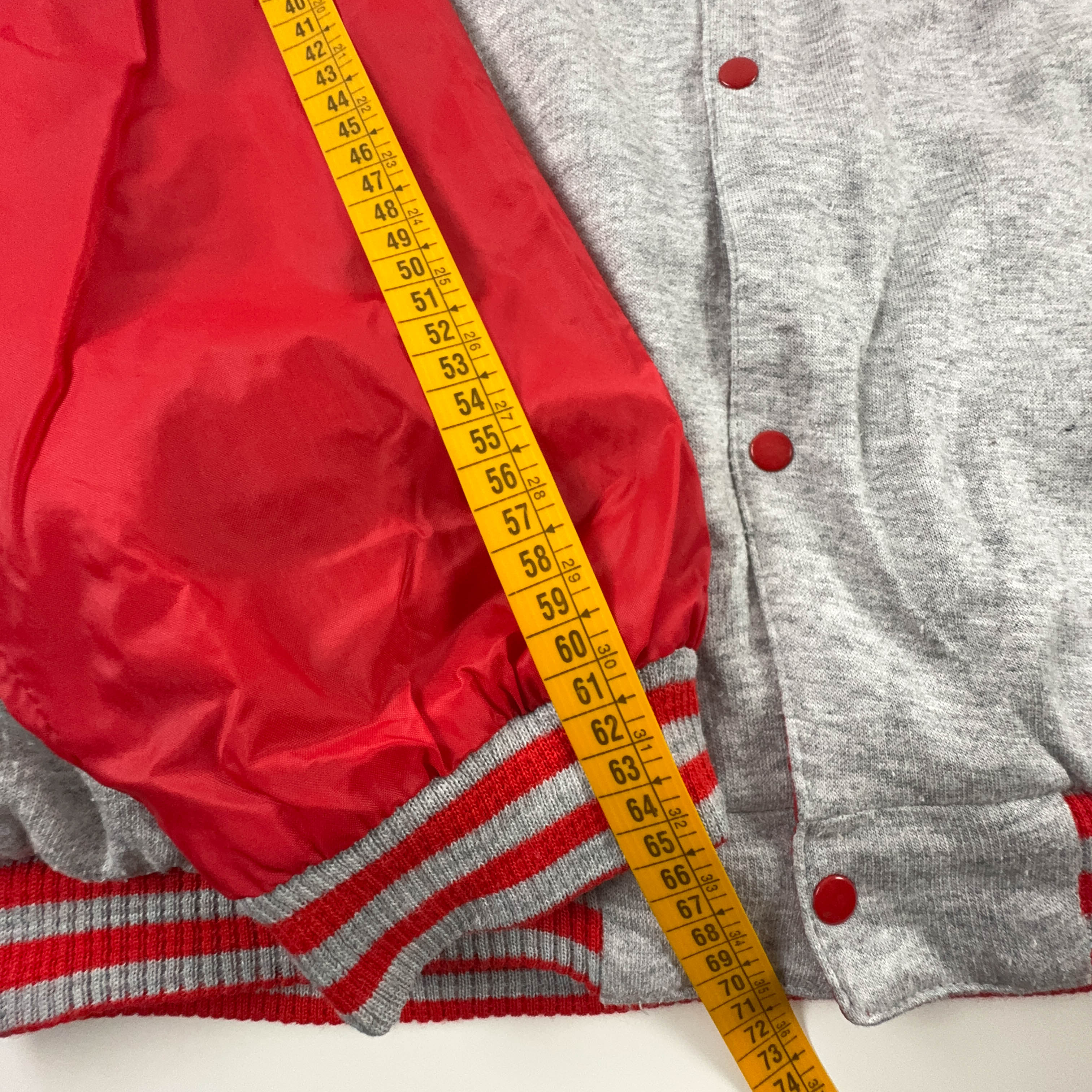 Adidas Vintage Double Face Red & Grey 80's Button Up Windbreaker Jacket - Men's Size XL