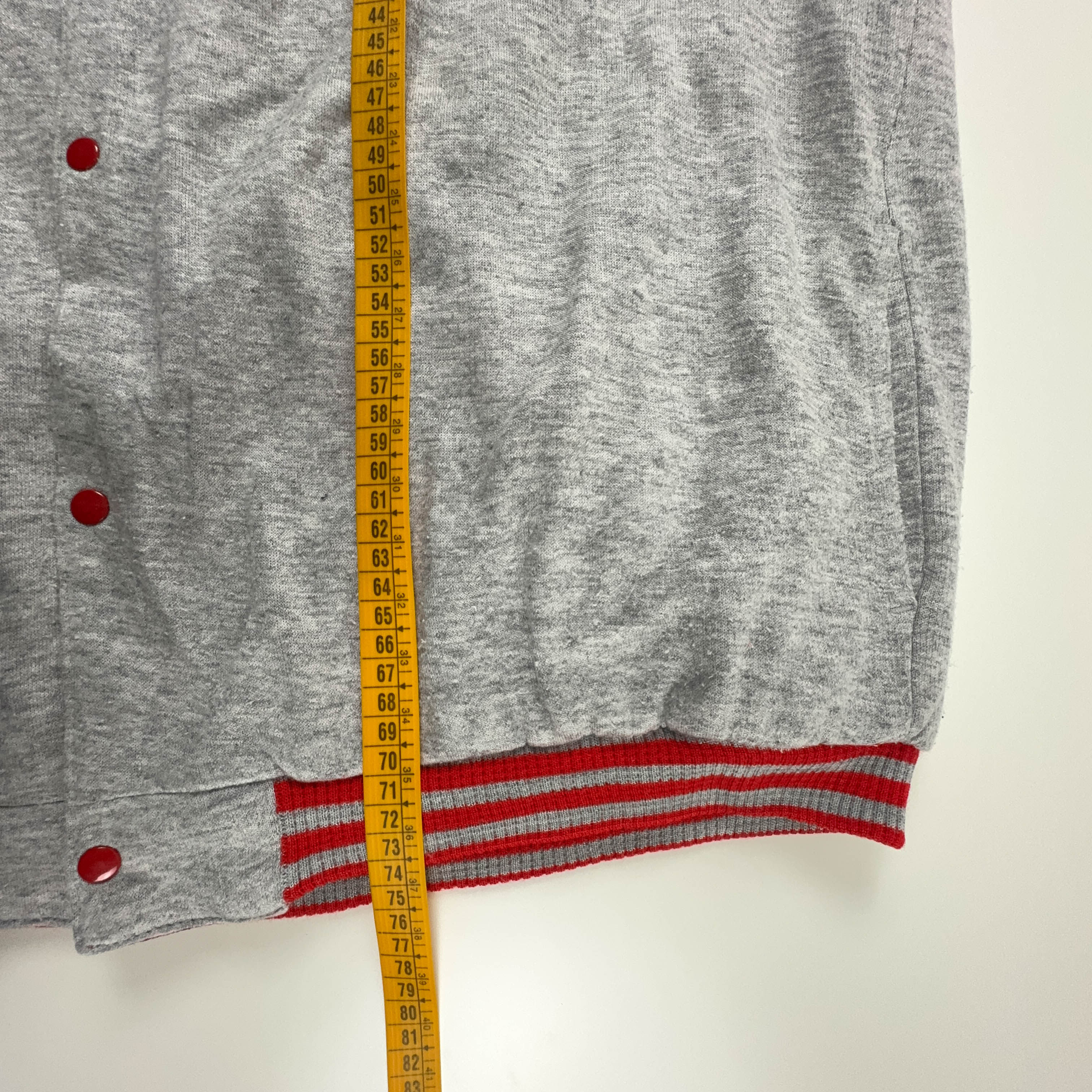 Adidas Vintage Double Face Red & Grey 80's Button Up Windbreaker Jacket - Men's Size XL