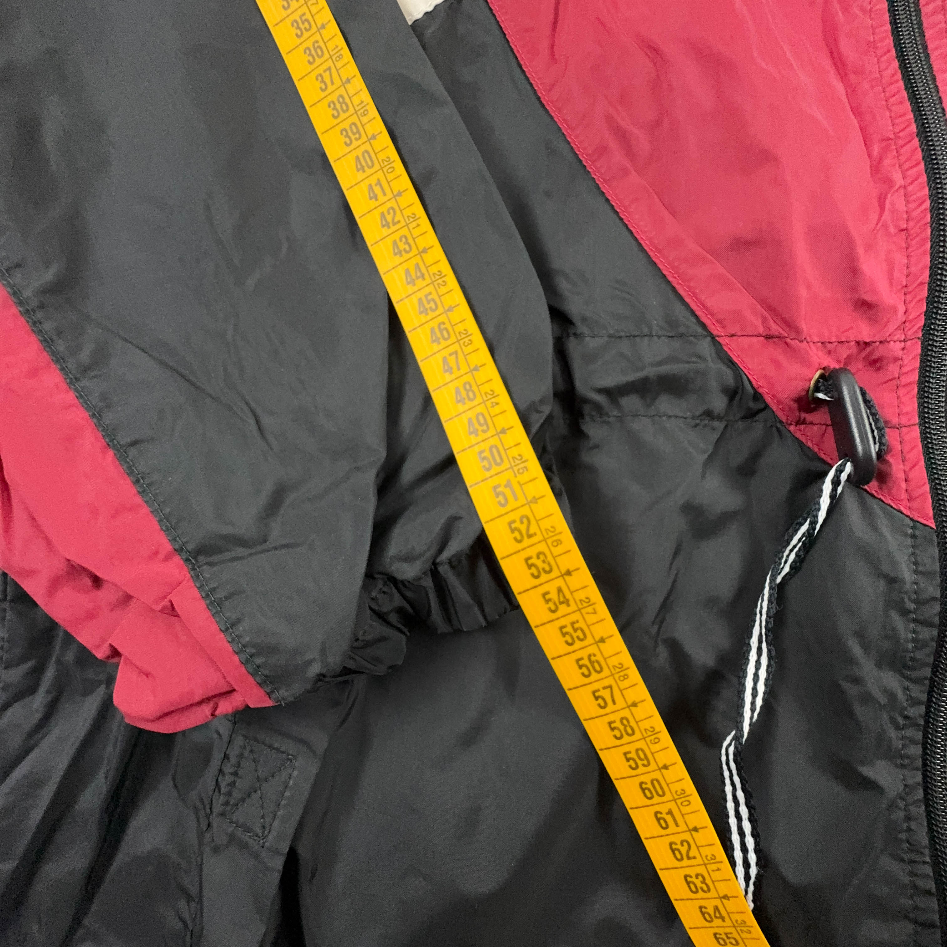 Adidas Vintage Waterproof Red Black Zip Up Windbreaker Jacket 90s - Size D6 F180 Men