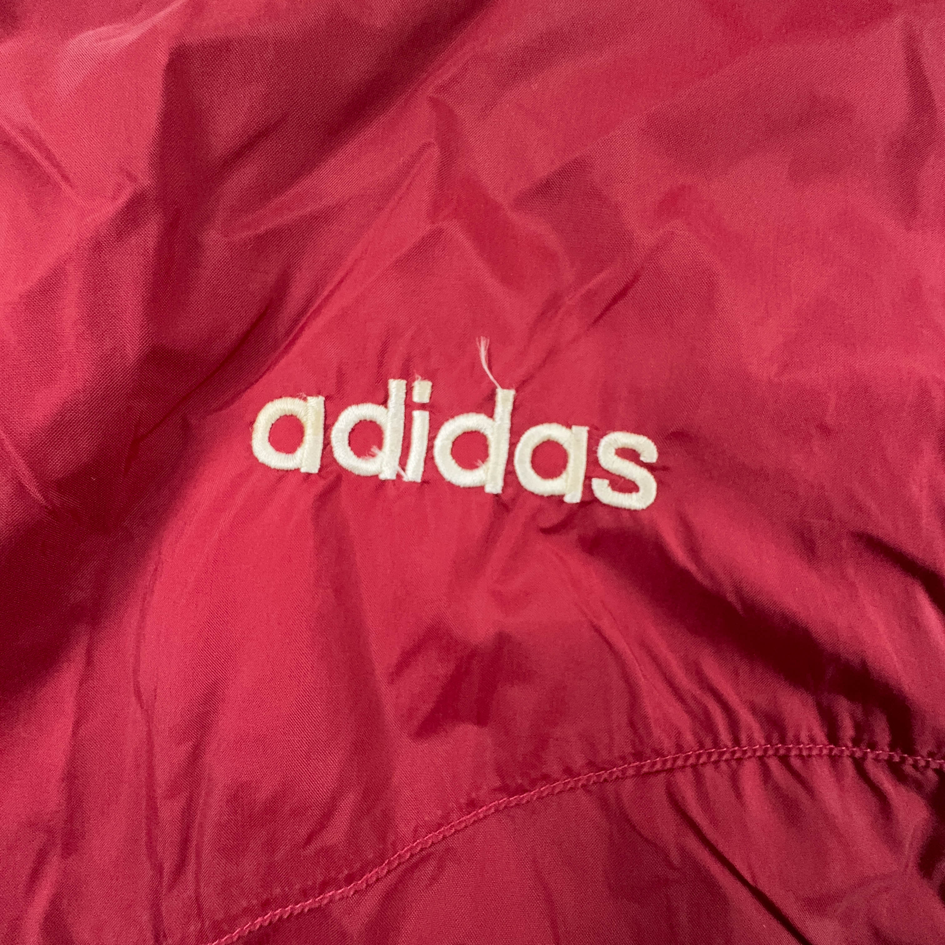 Adidas Vintage Waterproof Red Black Zip Up Windbreaker Jacket 90s - Size D6 F180 Men
