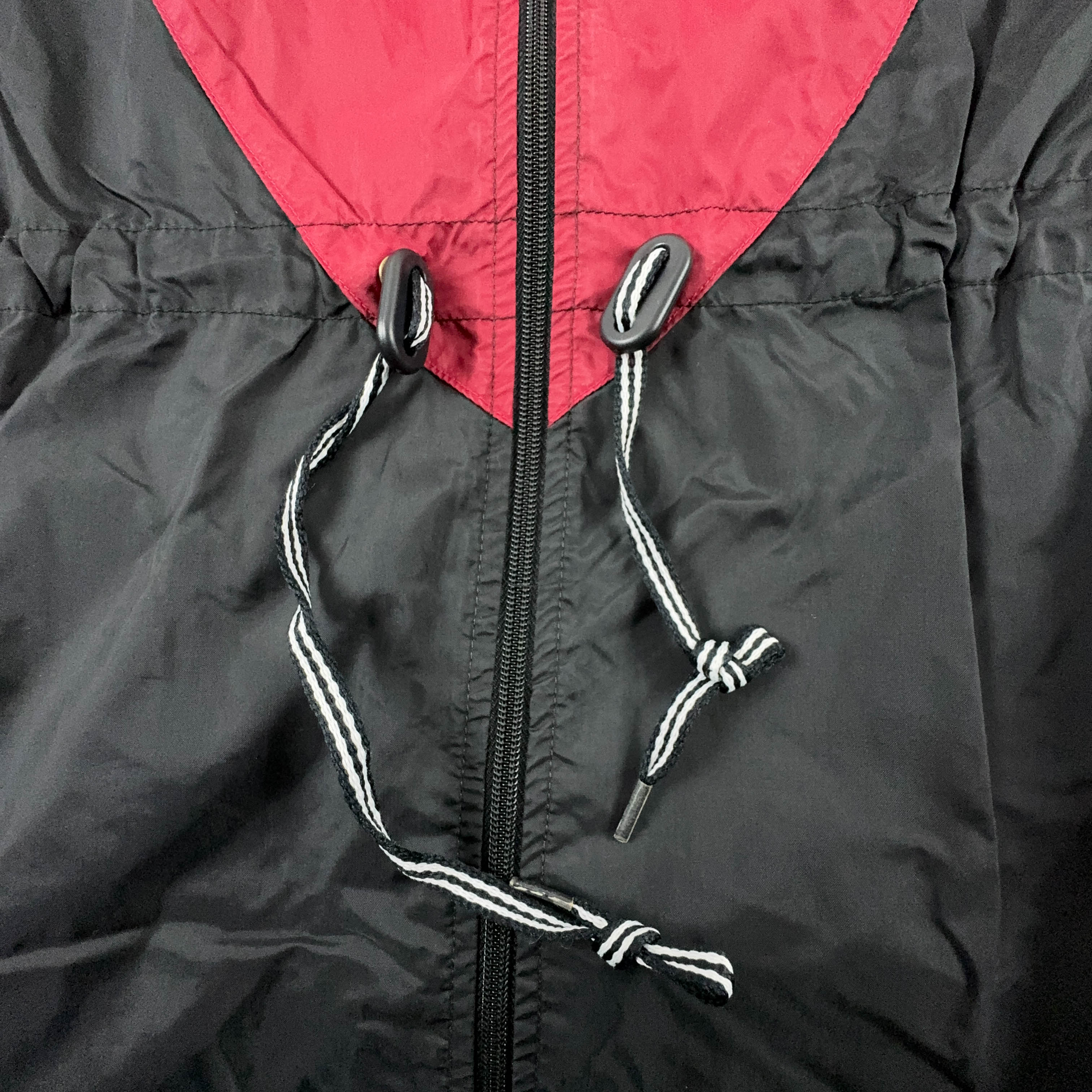 Adidas Vintage Waterproof Red Black Zip Up Windbreaker Jacket 90s - Size D6 F180 Men