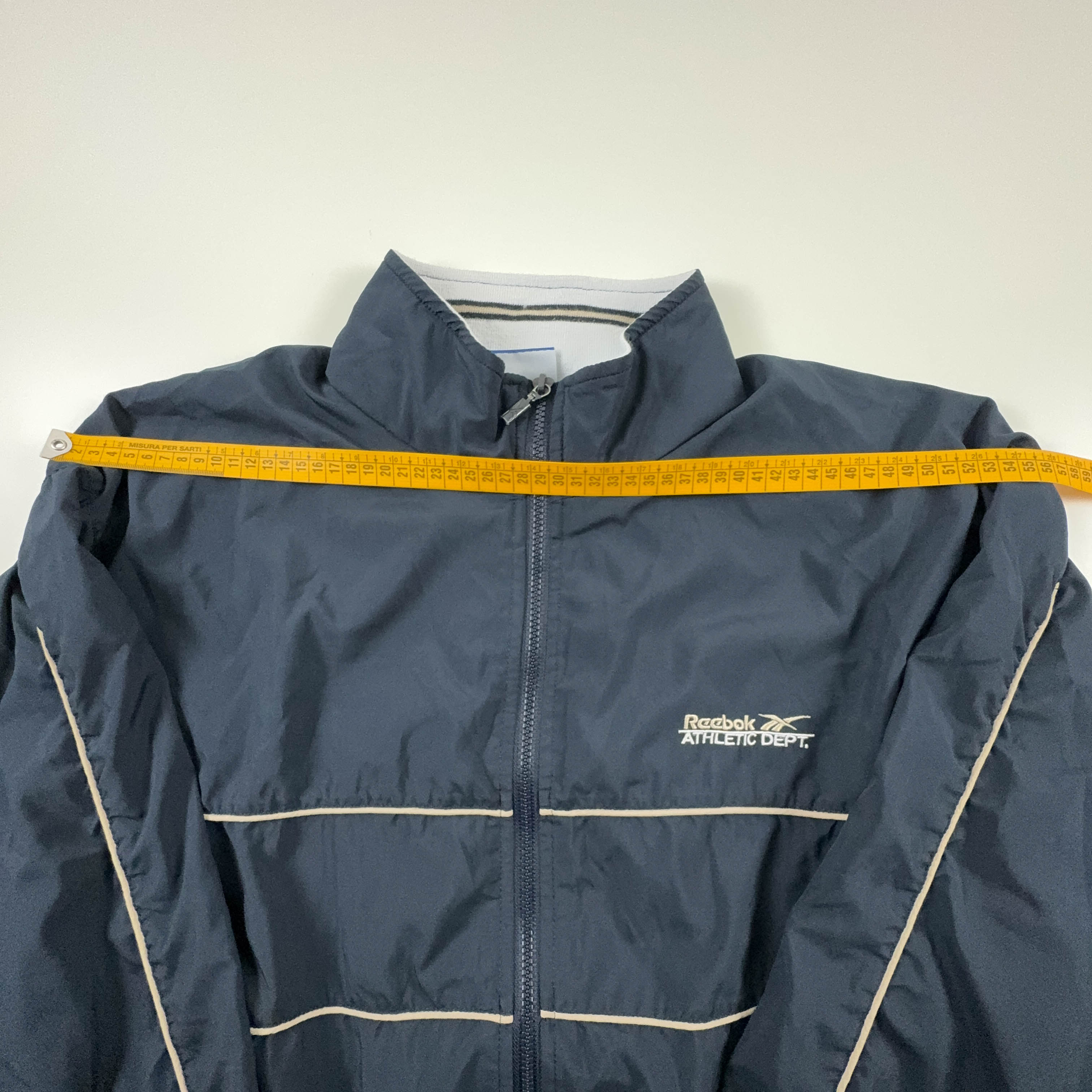 Reebok Vintage Dark Blue Zip Up Windbreaker Jacket 2000s - Men's Size L/XL