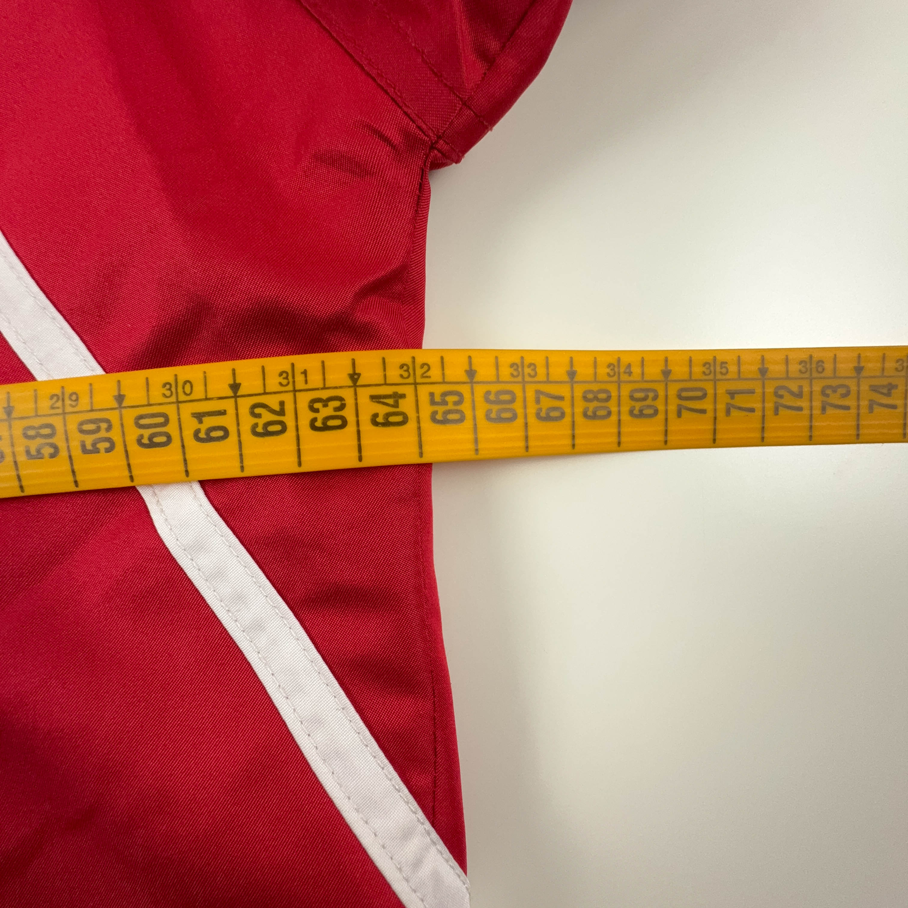 Giacca a vento Adidas Vintage rossa e nera con zip anni 90 - Taglia XL/XXL uomo