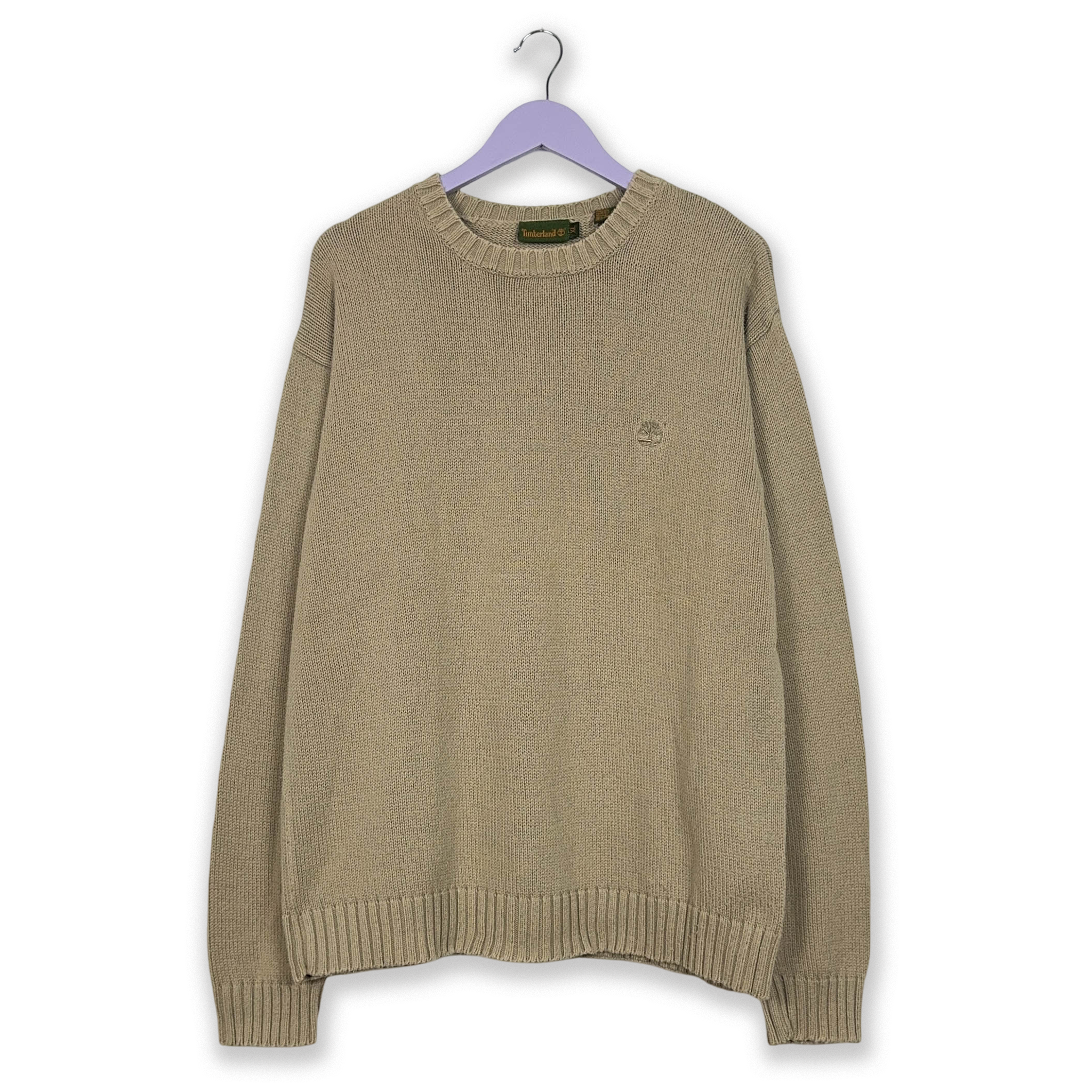 Maglione Timberland Vintage beige a girocollo in cotone - Taglia XL uomo