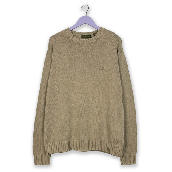 Maglione Timberland Vintage beige a girocollo in cotone - Taglia XL uomo