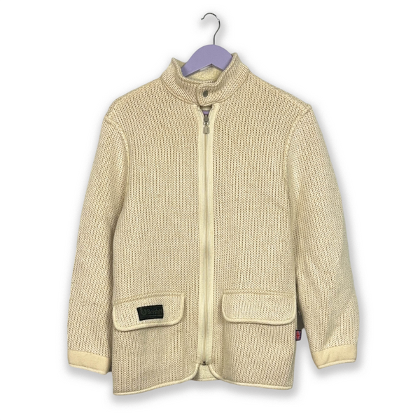 Maglione Belstaff Vintage beige in lana con zip - Taglia 42 uomo