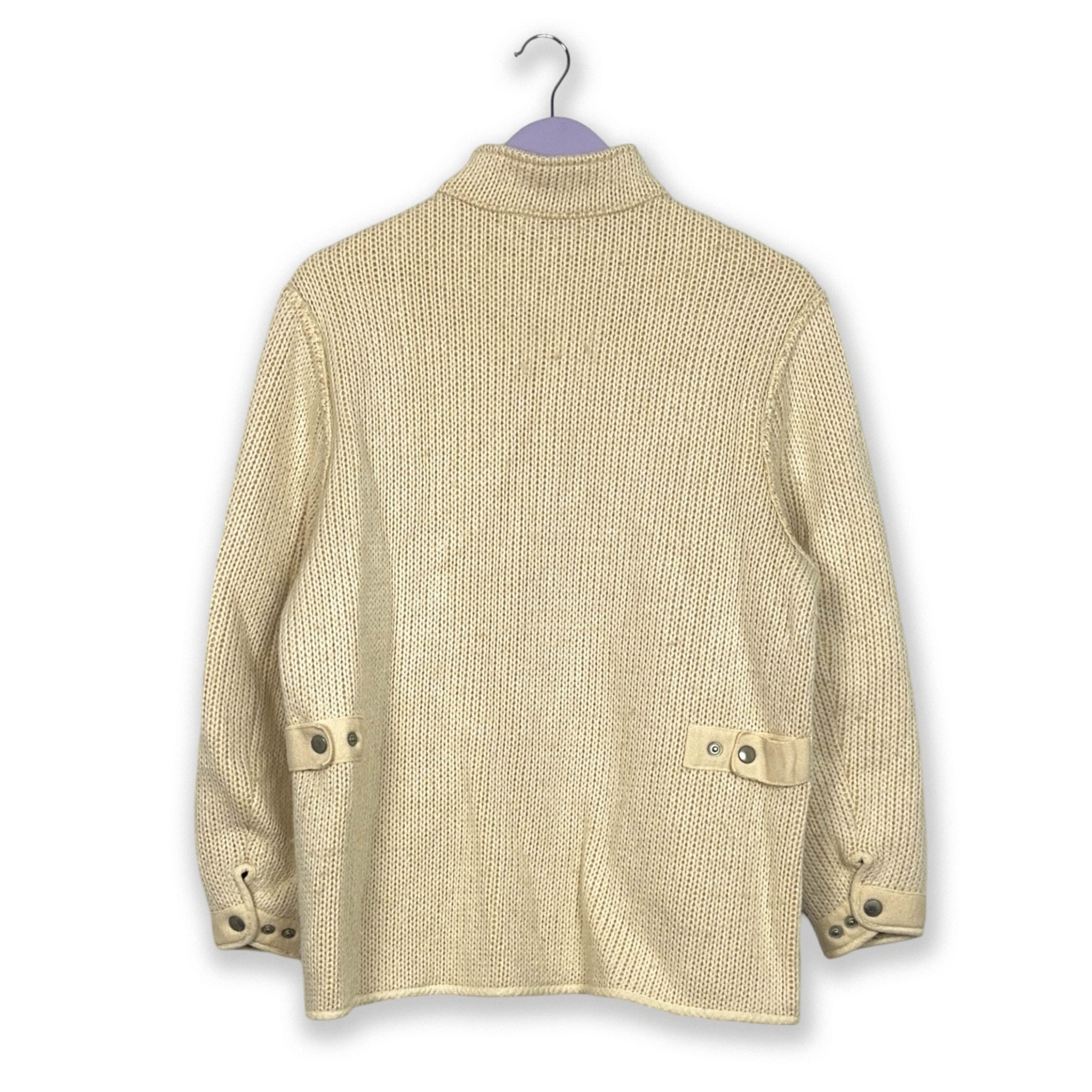 Maglione Belstaff Vintage beige in lana con zip - Taglia 42 uomo