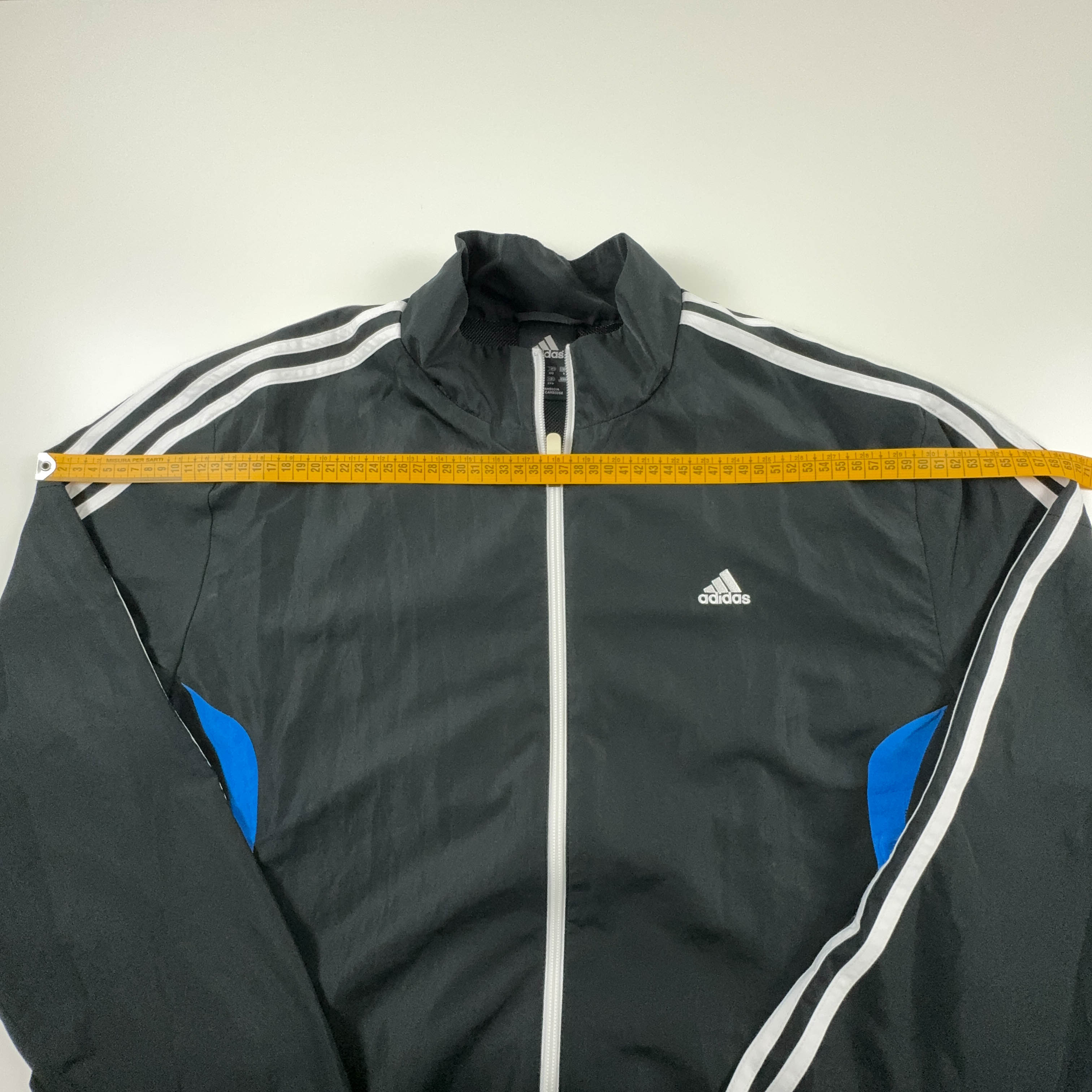 Giacca a vento Adidas Vintage nera con zip anni 2000 - Taglia D9 F198 uomo