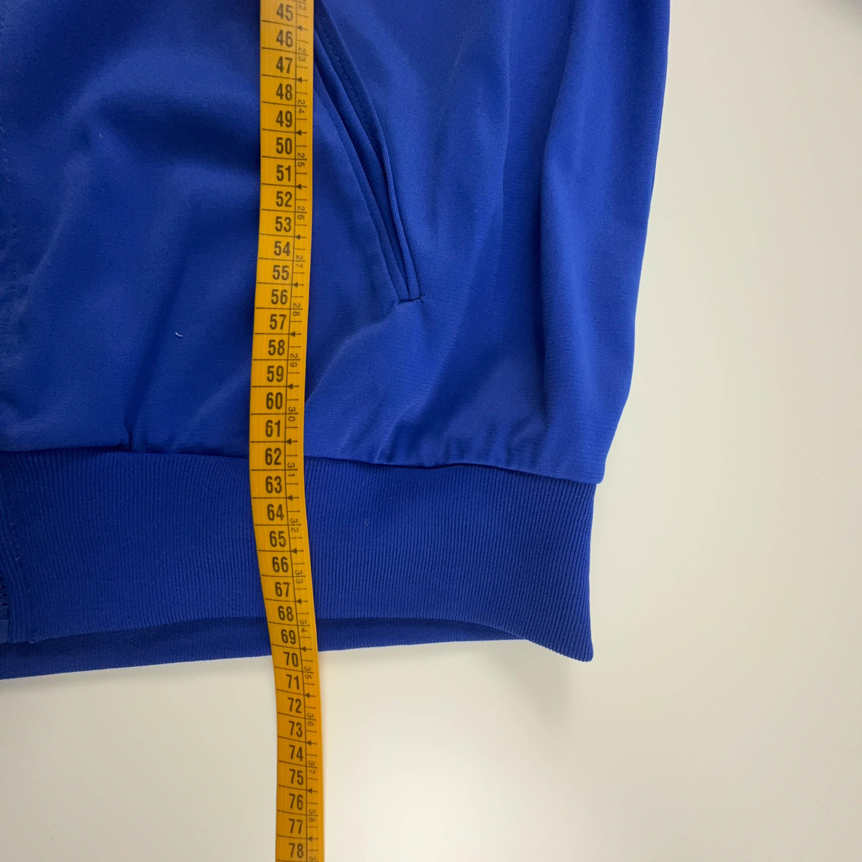 Felpa Adidas Vintage blu con zip e logo ricamato anni 80  - Taglia L 186 uomo