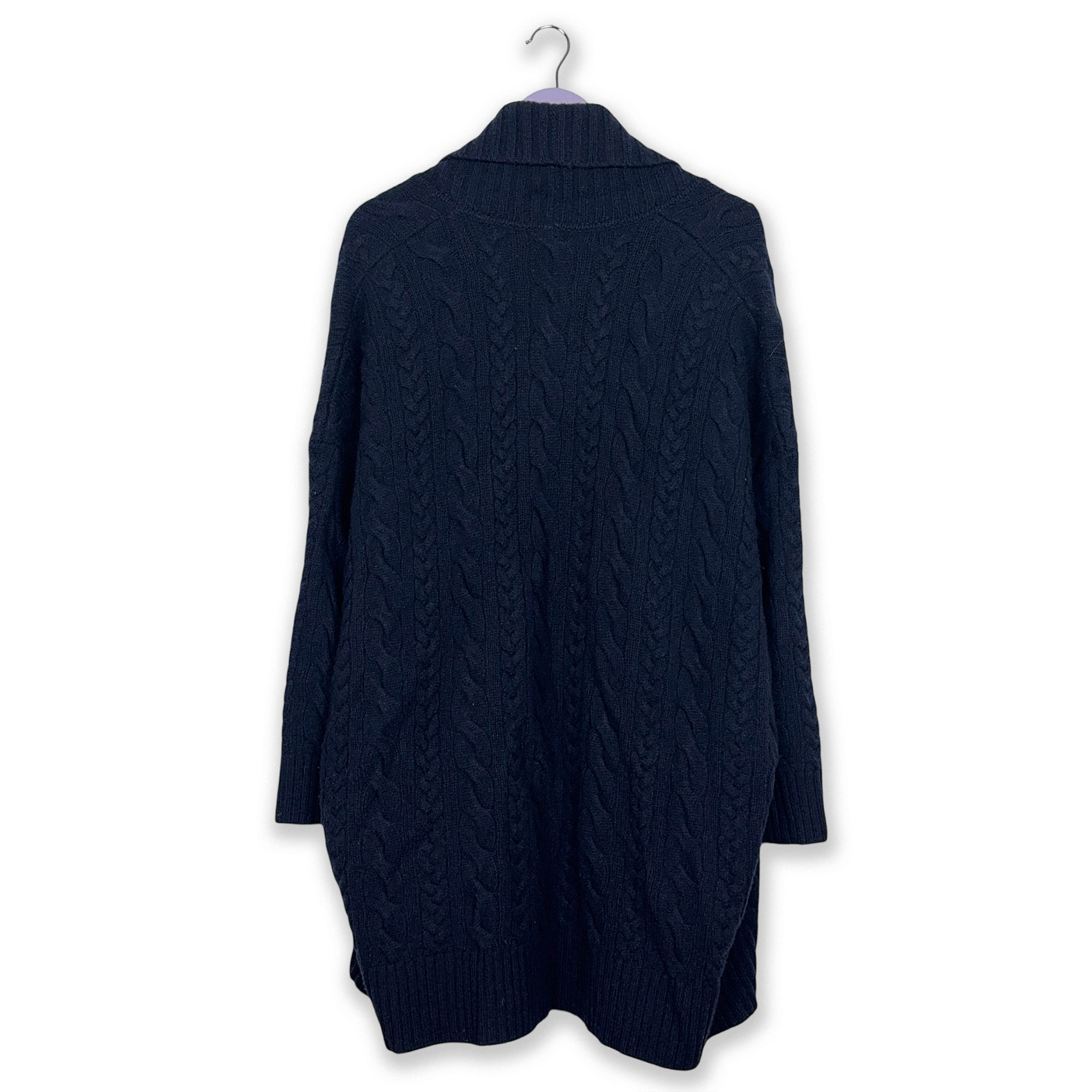 Cardigan Ralph Lauren 100% lana e cashmere blu scuro intrecciato - Taglia XL uomo