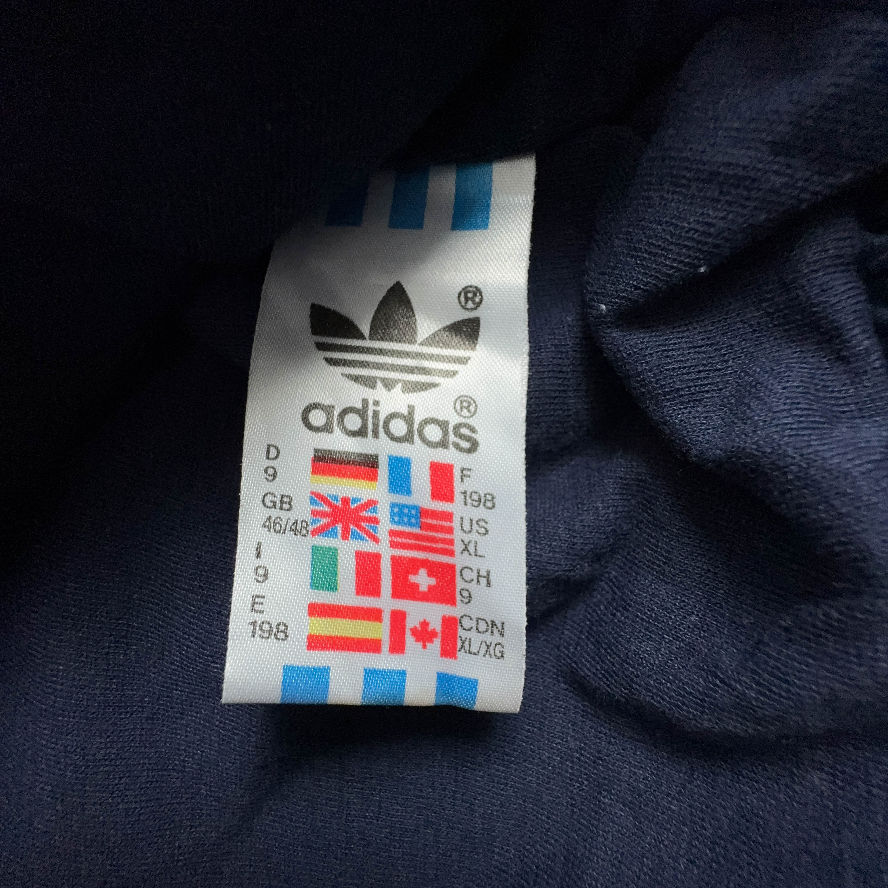 Giacca a vento Adidas Vintage blu scuro con zip - Taglia D9 F198 uomo
