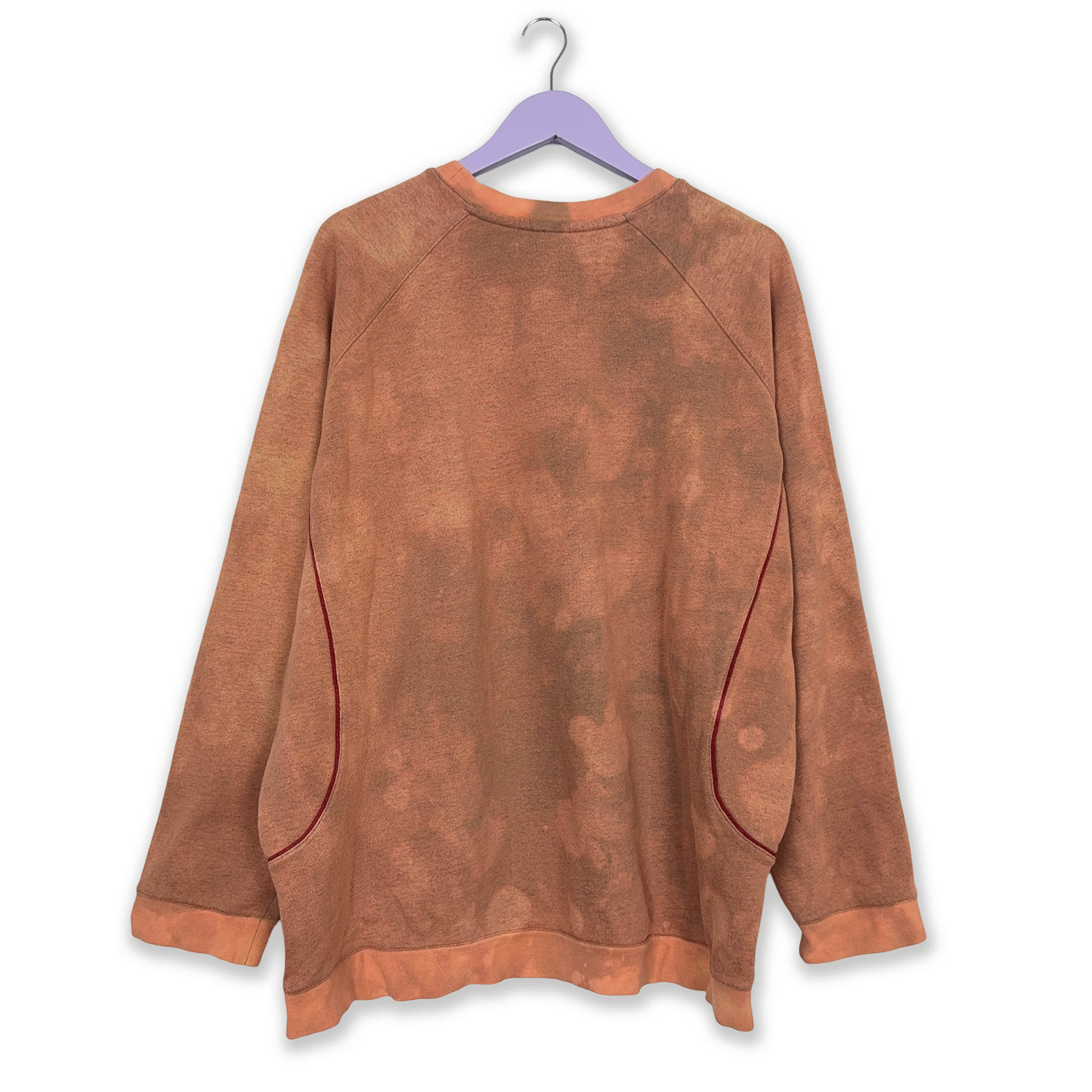 Felpa Nike Vintage Tie Dye arancione e rosa a girocollo in cotone anni 2000 - Taglia XL/XXL uomo