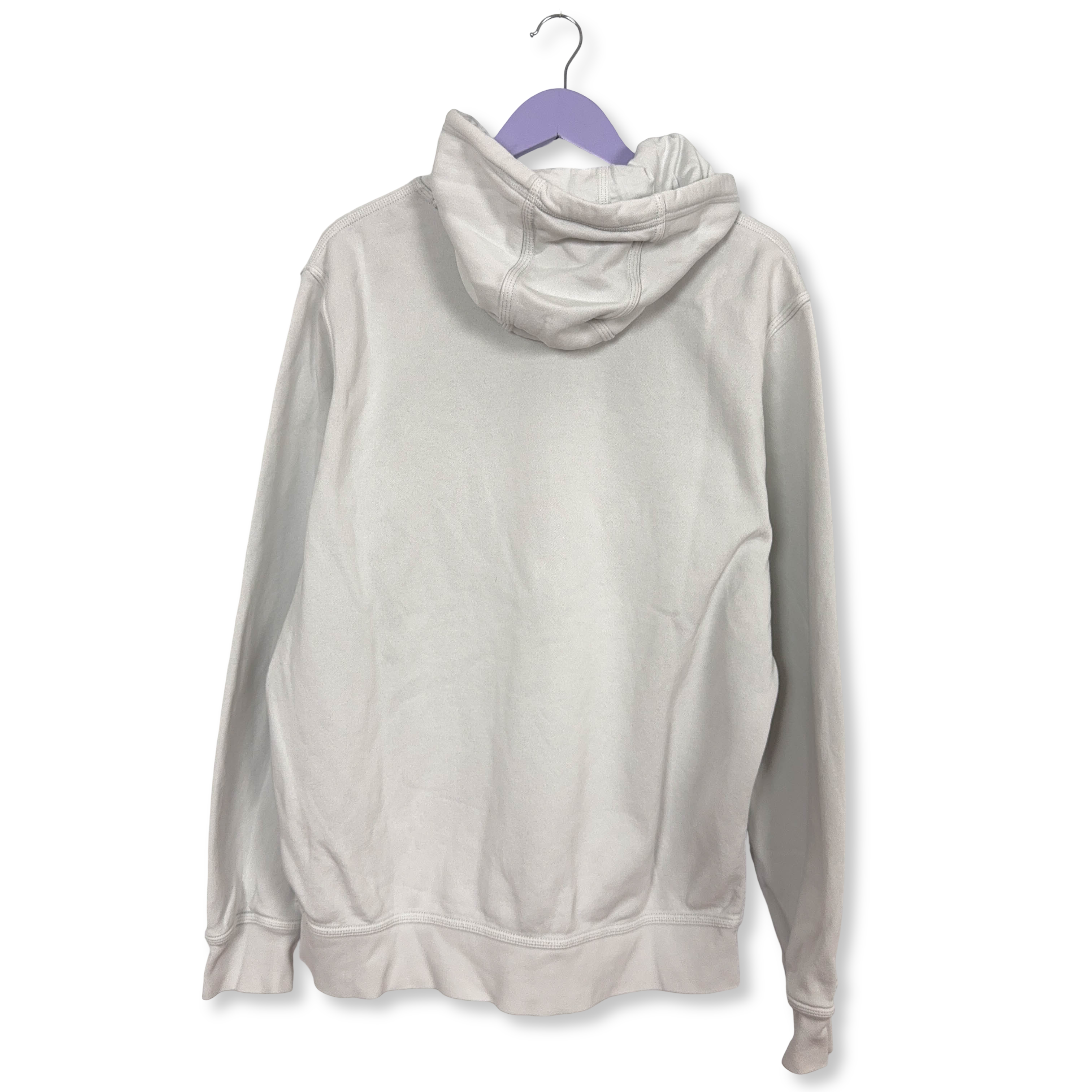 Felpa Nike bianca con cappuccio e logo ricamato 80% cotone - Taglia L/XL uomo