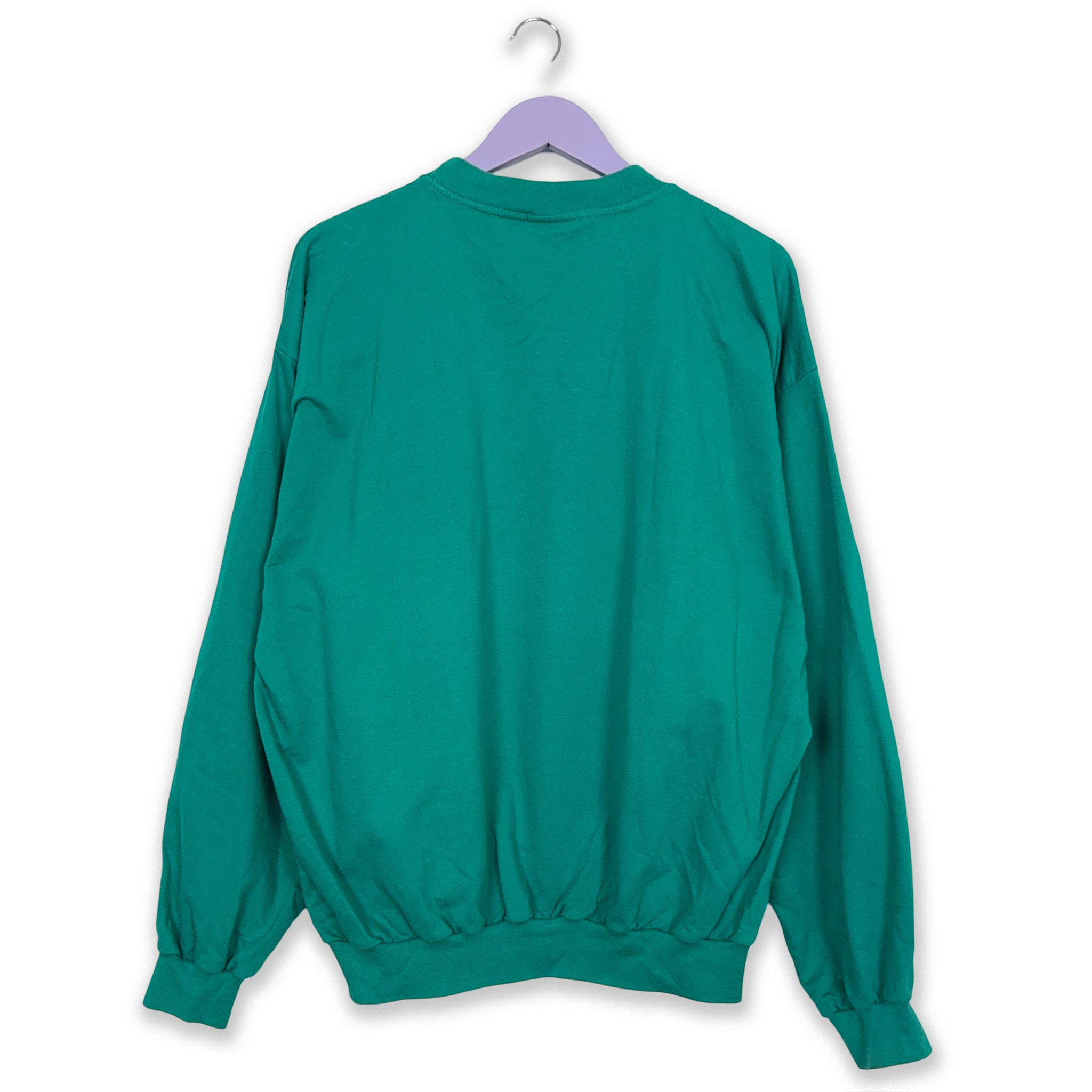 Felpa Reebok Vintage verde acqua a girocollo con stampa anni 90 - Taglia L/XL uomo
