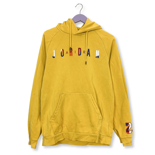 Felpa Jordan gialla con cappuccio 80% cotone - Taglia M uomo